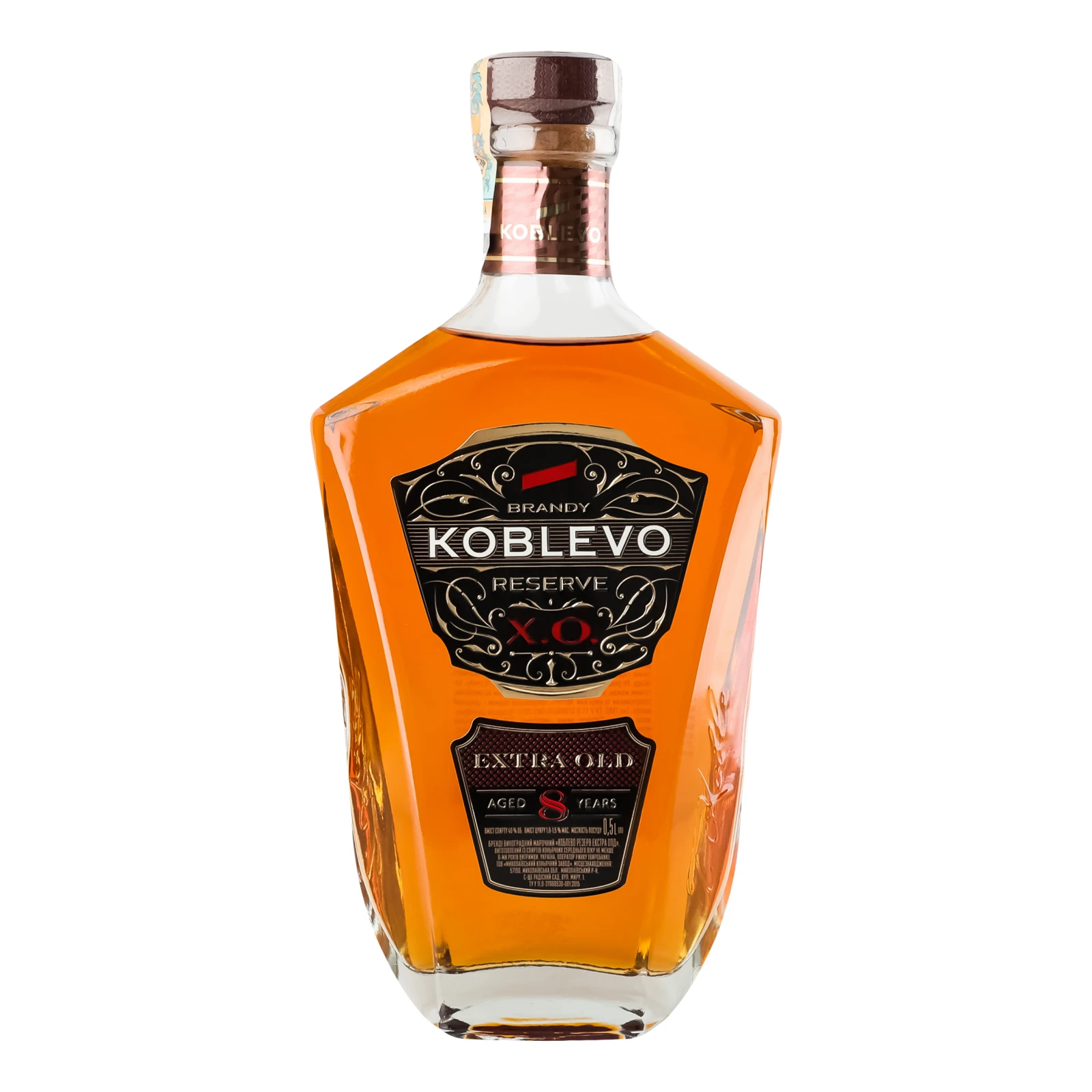 Бренді Koblevo Reserve XO Extra old 8YO виноградний марочний 40% 0.5л Фото навігації №:1