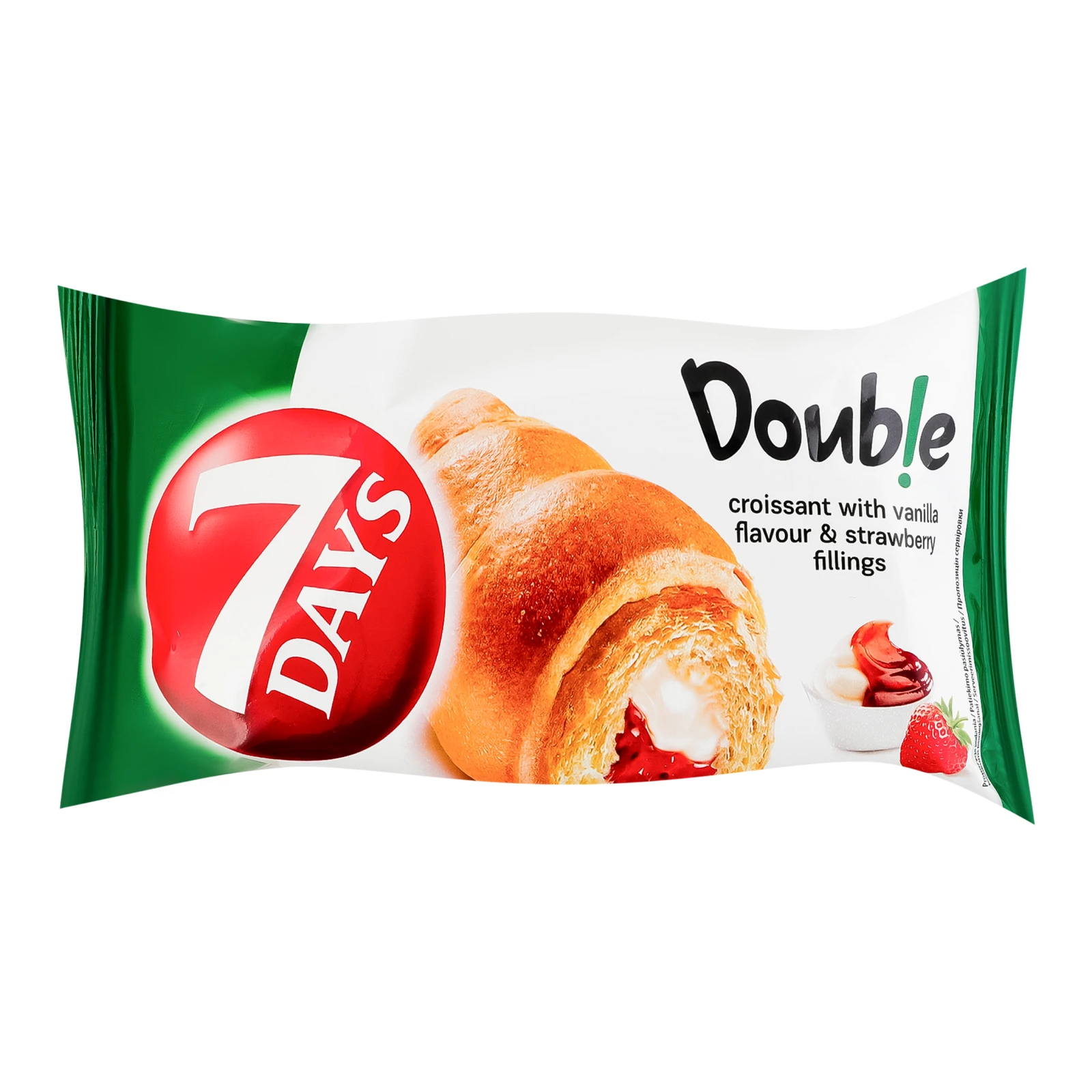 Круасан 7 Days зі смаком ванілі та полуничною начинкою 60г Фото №:1