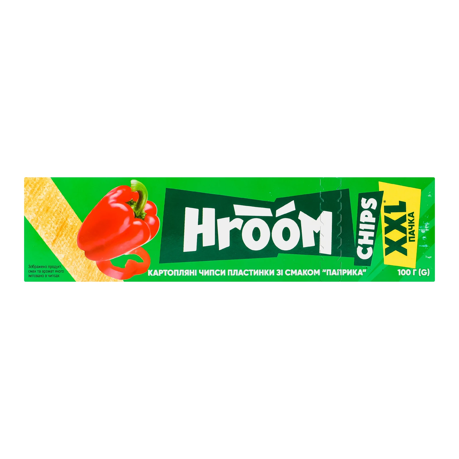 Чипси Hroom картопляні пластинки зі смаком Паприка XXL 100г
