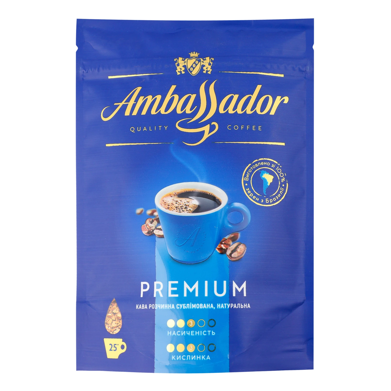 Кава Ambassador Premium натуральна розчинна сублімована 50г