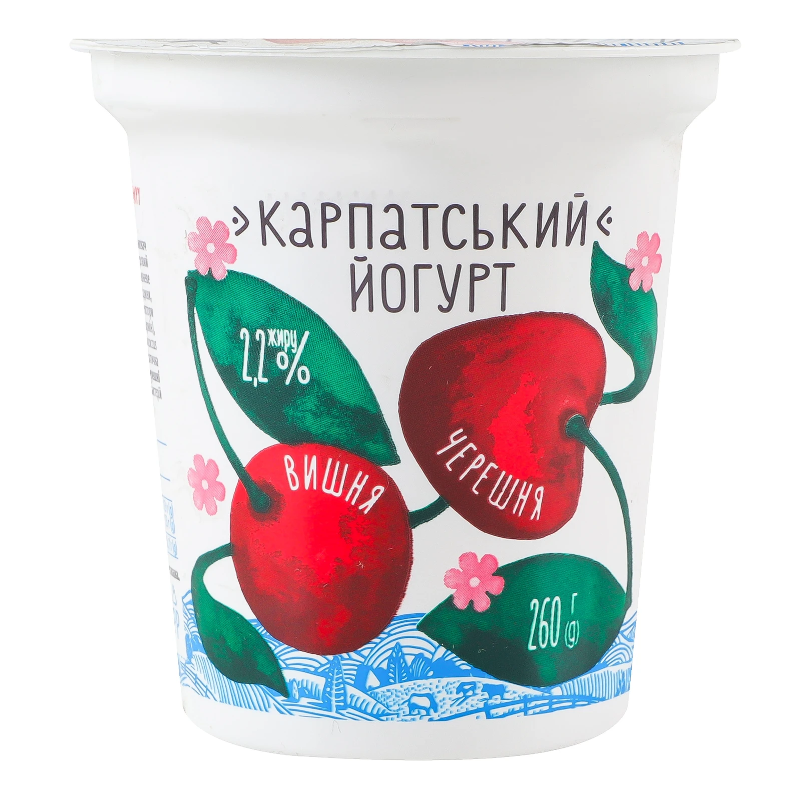 Йогурт Галичина Карпатський десертний Вишня-черешня 2.2% 260г