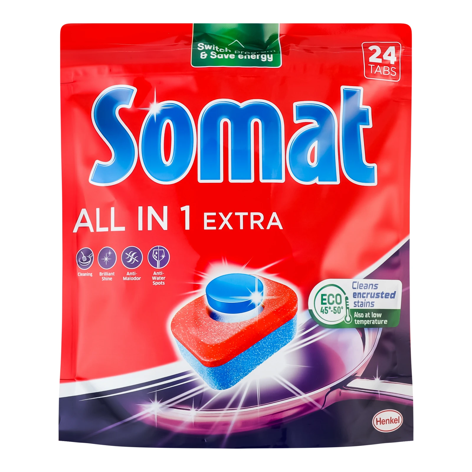 Засіб для миття посуду Somat Extra All in 1 в посудомийних машинах у таблетках 24шт/уп