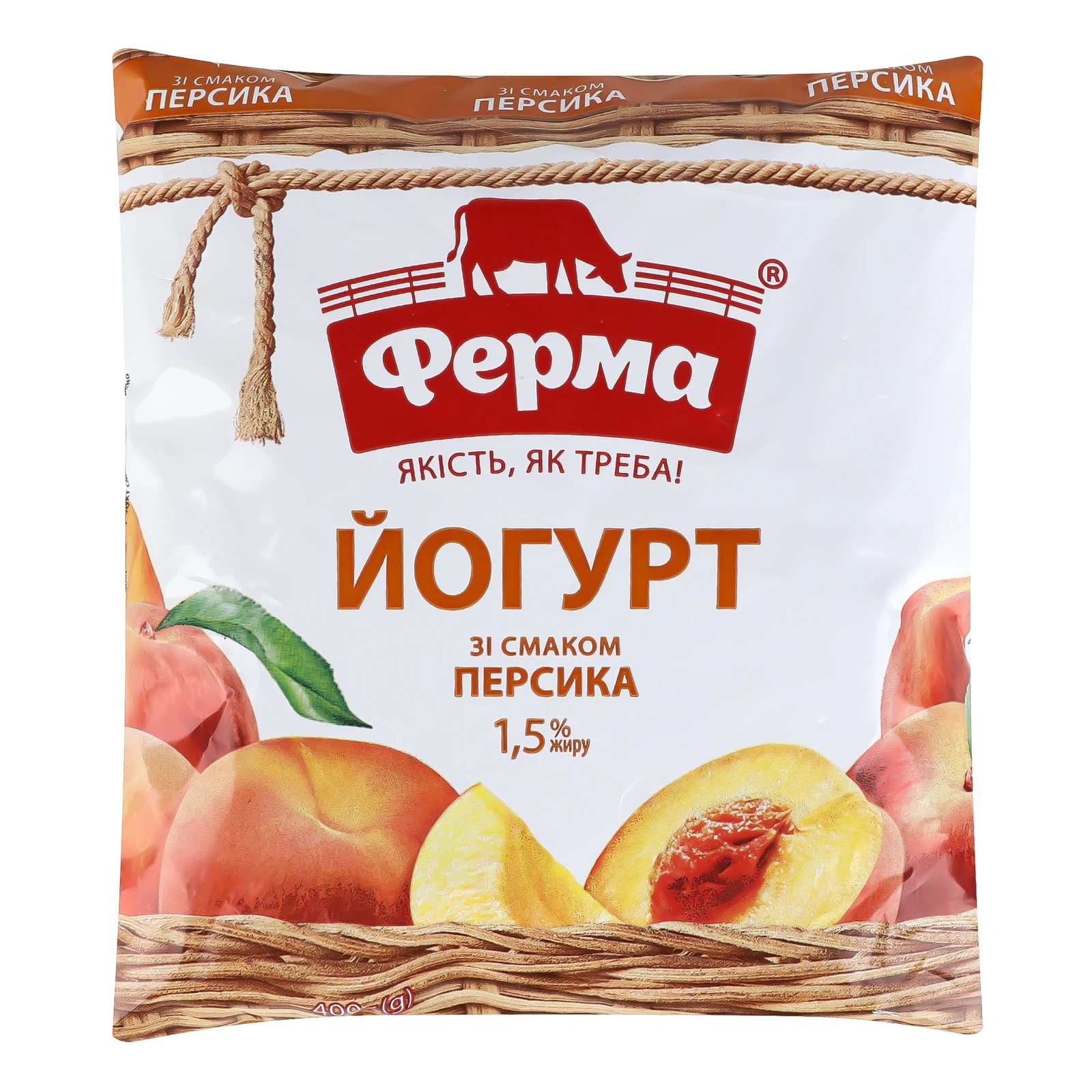 Йогурт Ферма Персик 1.5% 400г Фото №:1