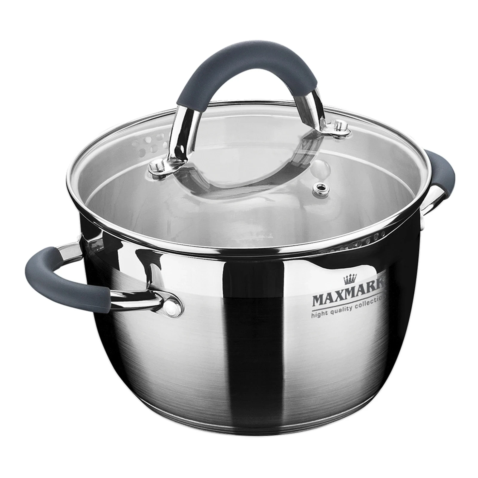 Каструля Maxmark з кришкою 16х10.5см 1.5л нержавіюча сталь MK-5601