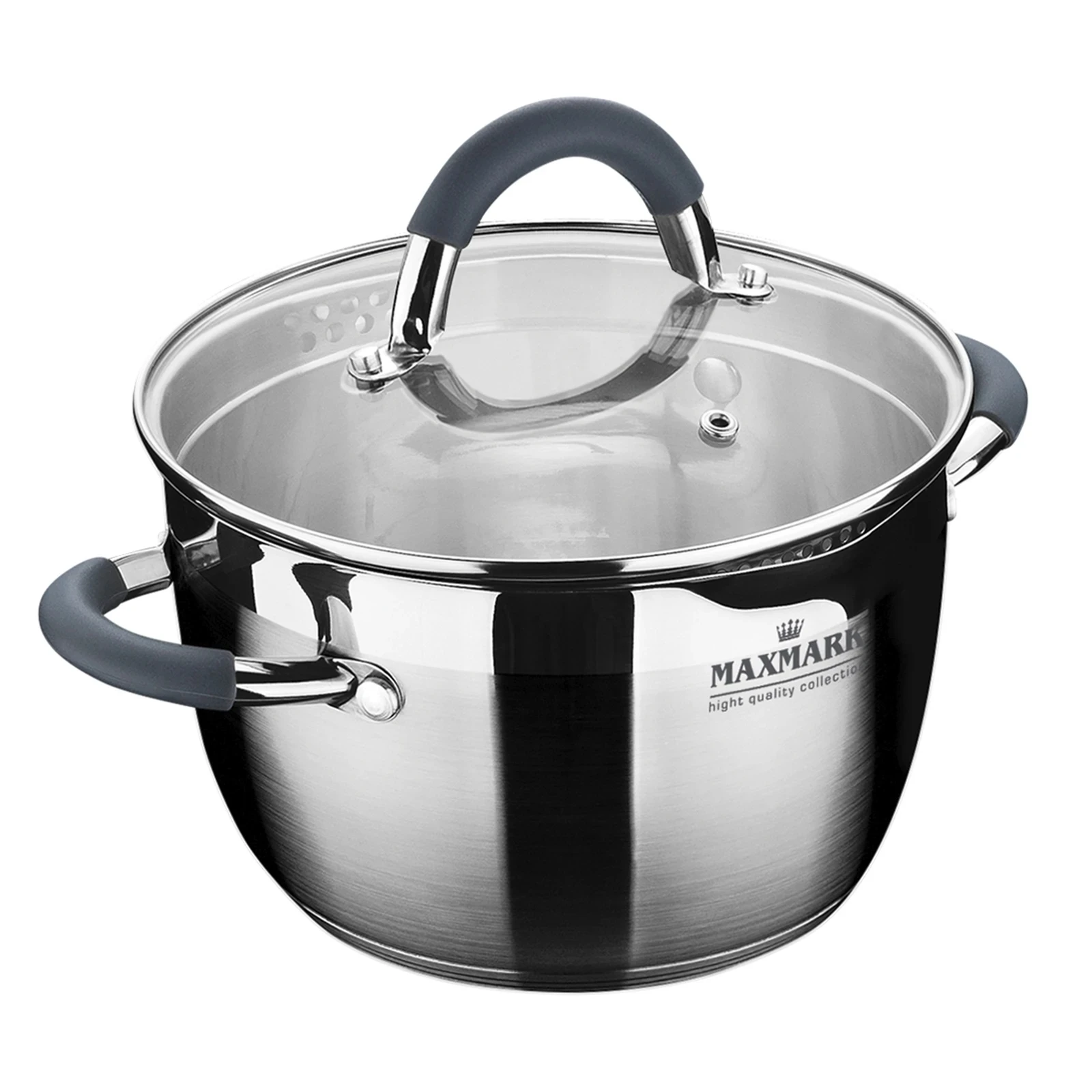 Каструля Maxmark з кришкою 20*12.5см 3л нержавіюча сталь MK-5603 Фото навігації №:1