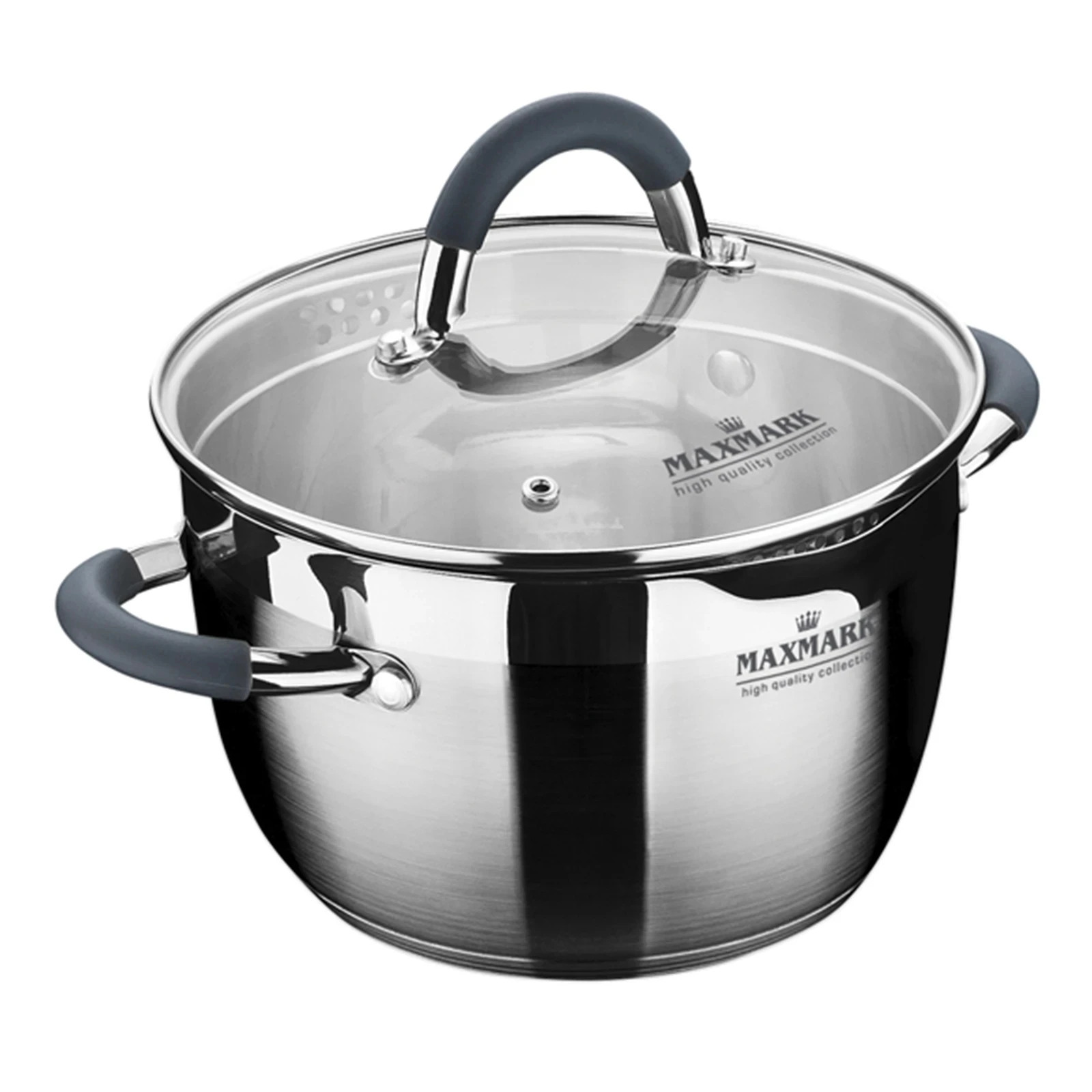 Каструля Maxmark з кришкою 24*14.5см 5л нержавіюча сталь MK-5605 Фото №:1