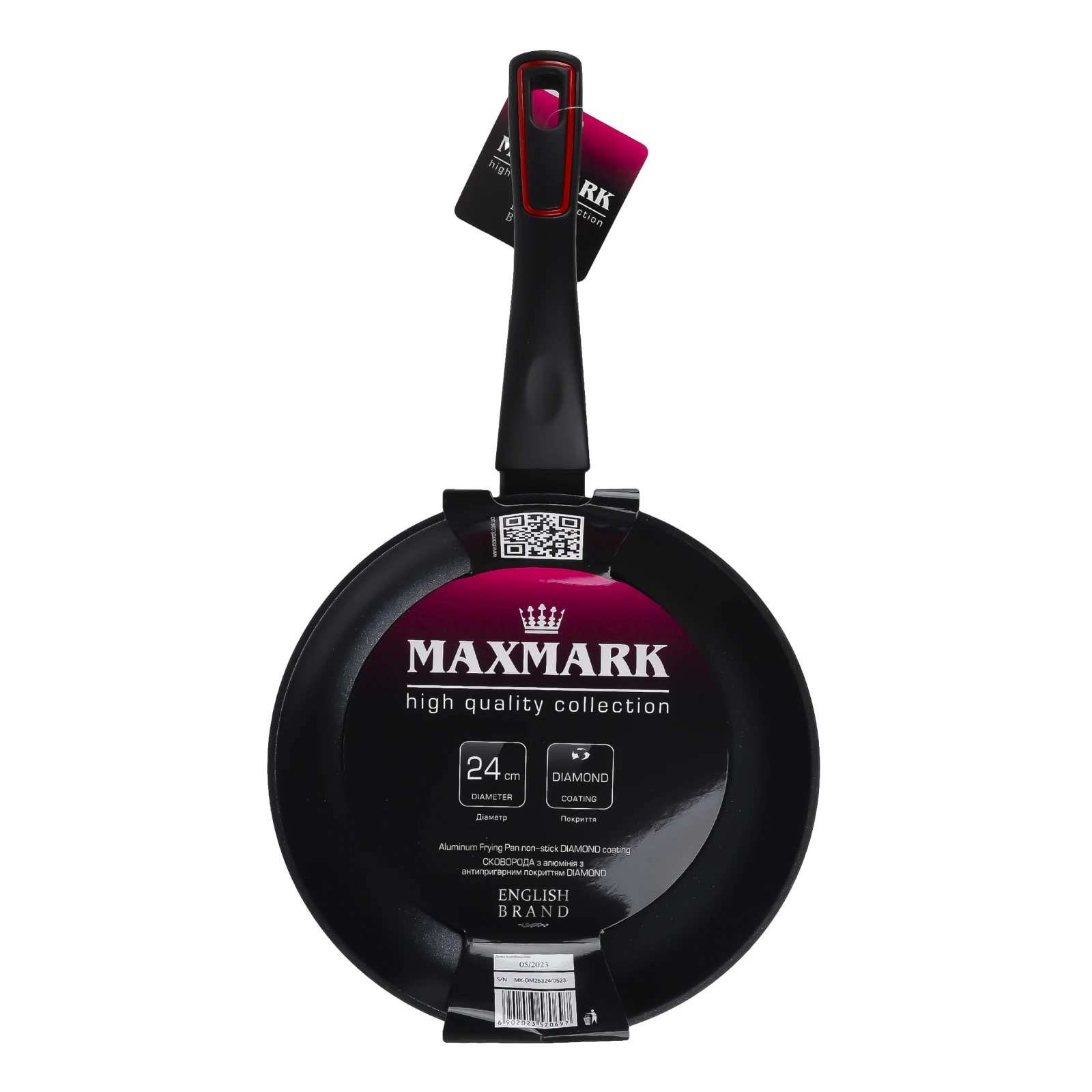 Сковорода Maxmark №MK-DM25324 з алюмінію з антипригарним покриттям Diamond 24х4.8см 1шт