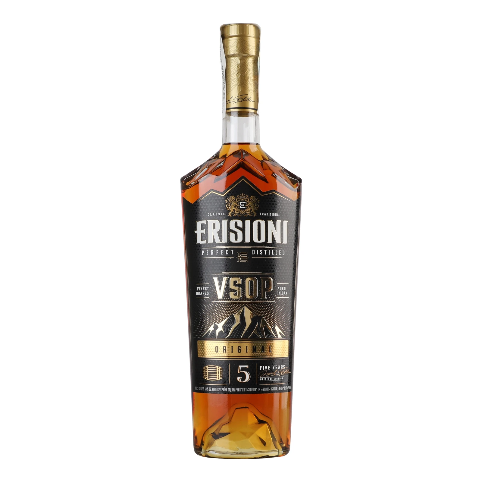 Коньяк Erisioni VSOP 5 зірок ординарний 40% 0.5л Фото №:1