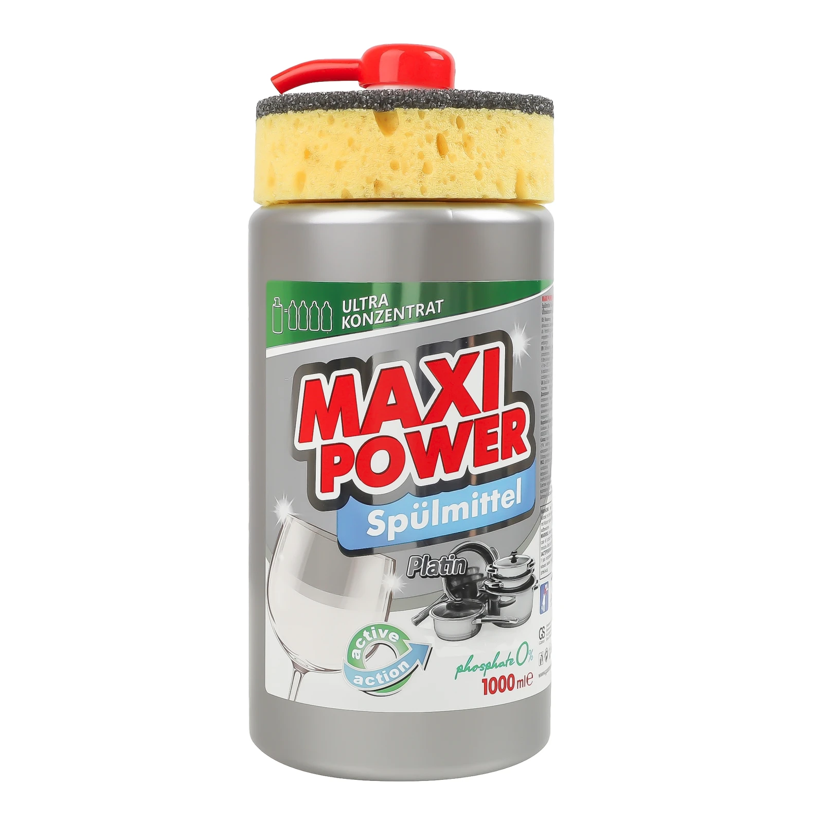 Засіб для миття посуду Maxi Power Платинум 1л Фото №:1