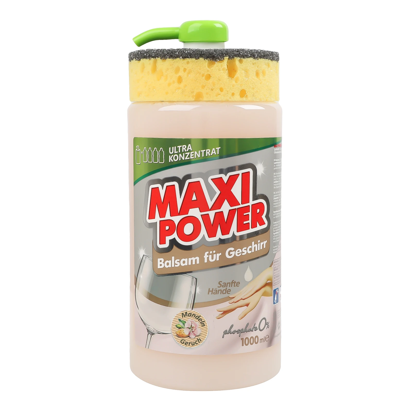 Засіб Maxi Power 1л для миття посуду Мигдаль Фото №:1
