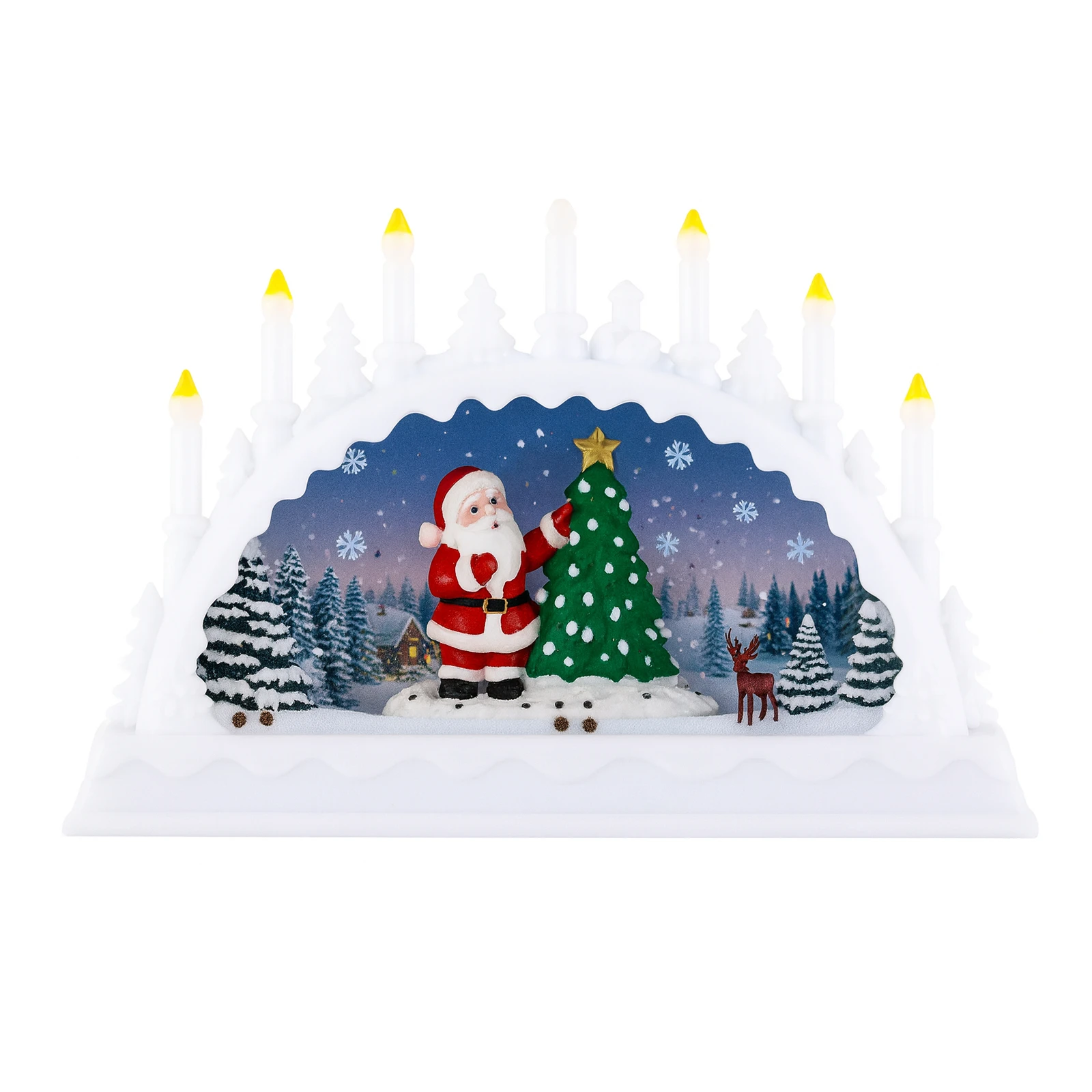 & Ліхтарик різдвяний FD2251 15см сніжний музикальний зі світлом на бат-ці Фото №:1