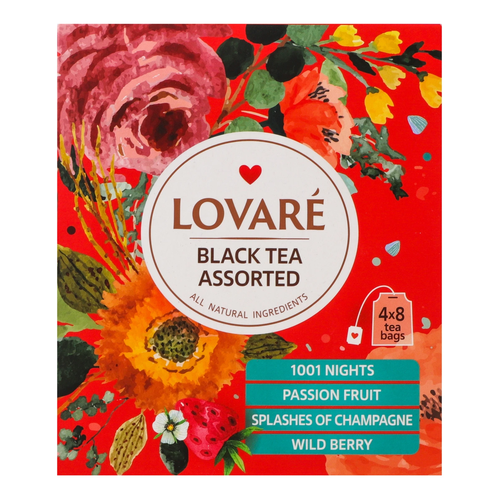 Чай Lovare Assorted чорний 32*2г/уп Фото №:1