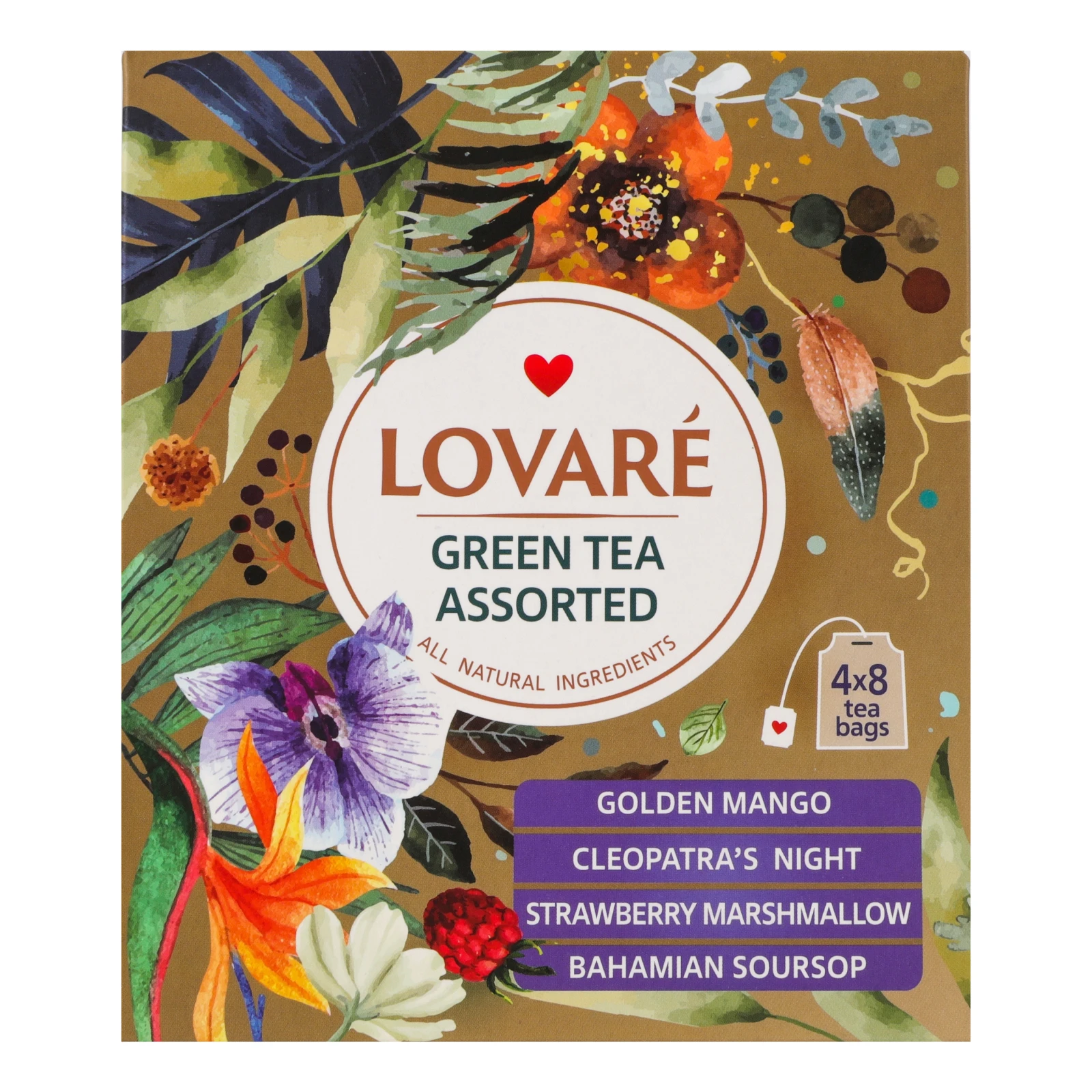 Чай Lovare Асорті зелений 32х1.5г Фото №:1