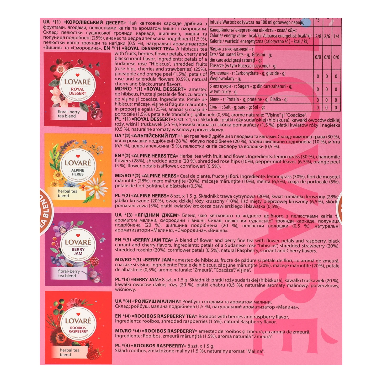 Чай Lovare Асорті квітковий 32х1.5г Фото №:3