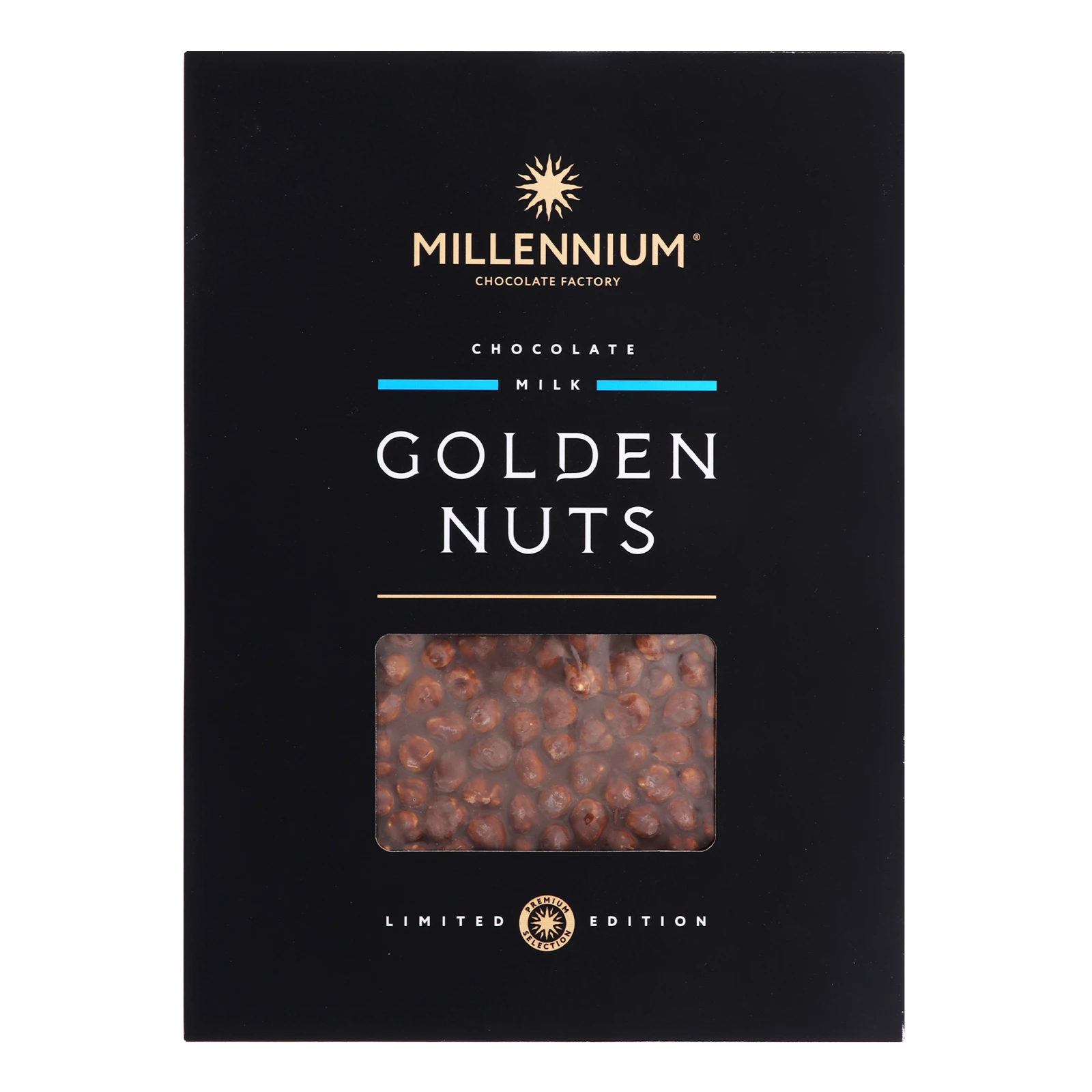 Шоколад Millennium Golden Nuts молочний з фундуком 1.1кг Фото №:1