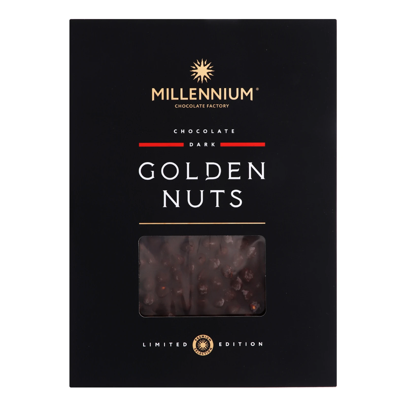 Шоколад Millennium Golden Nuts чорний з фундуком 1.1кг Фото навігації №:1