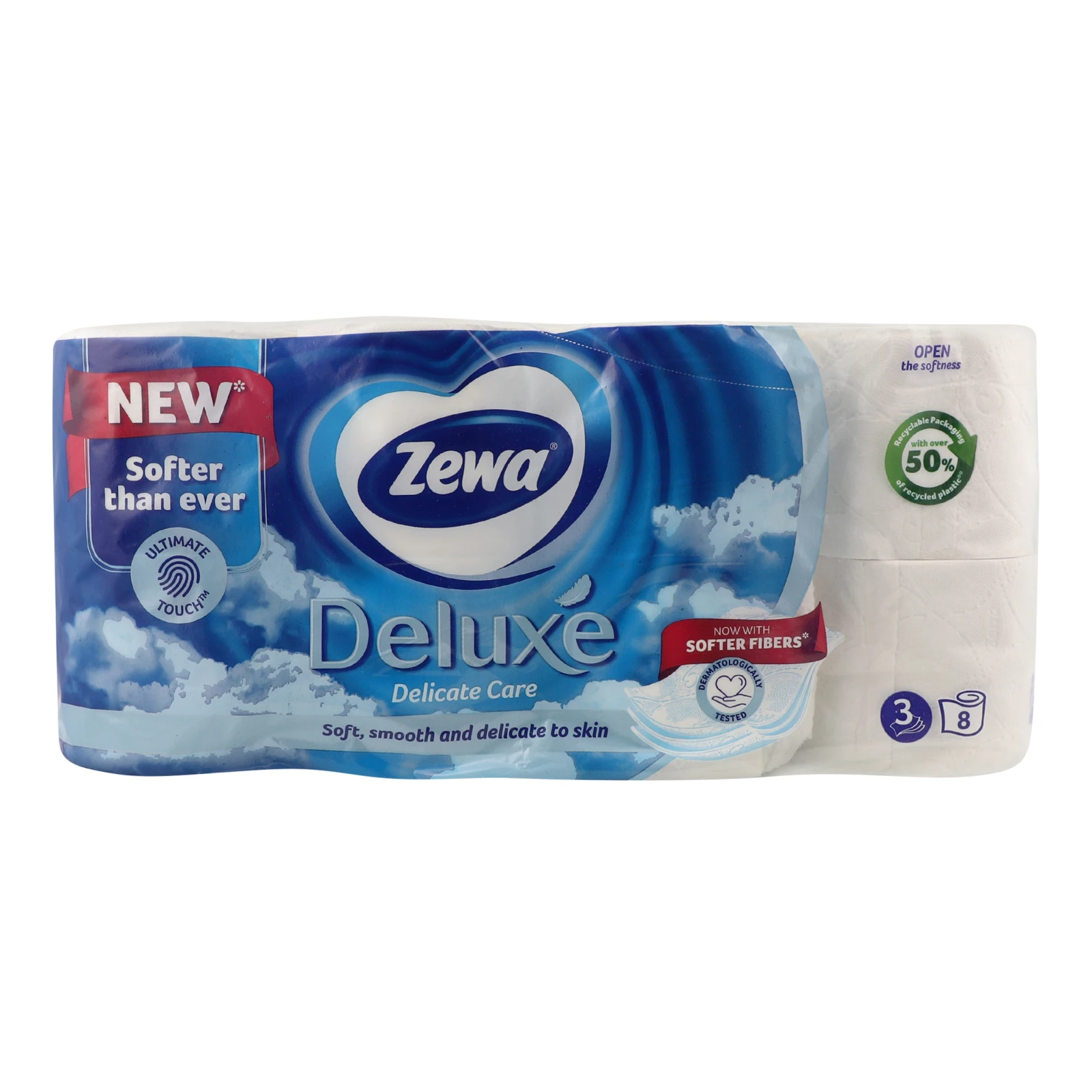 Папір туалетний Zewa Deluxe Delicate Care 3-х шаровий 8шт/уп