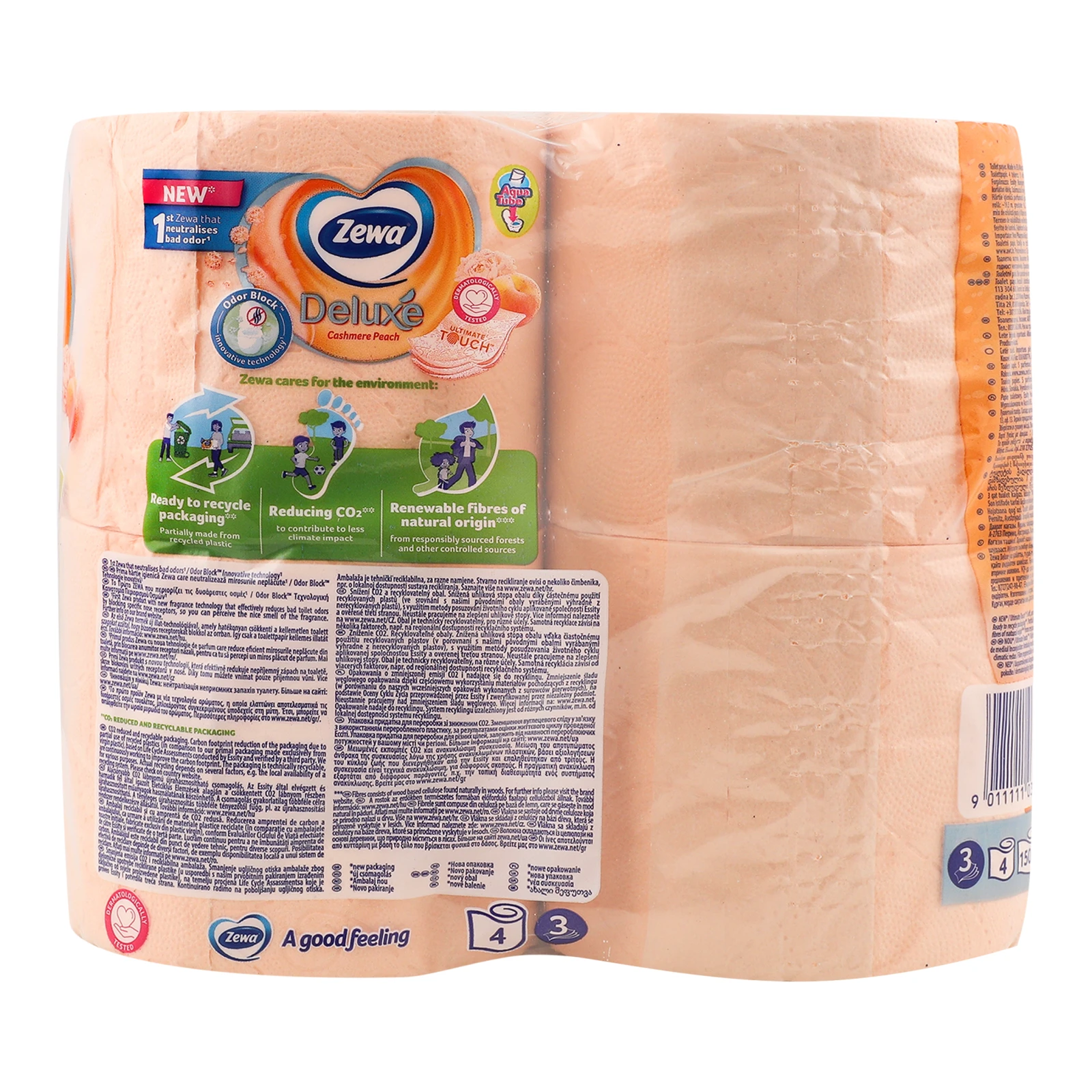 Папір туалетний Zewa Deluxe Cashmere Peach 3-х шарова ароматизована 4шт/уп фото 2