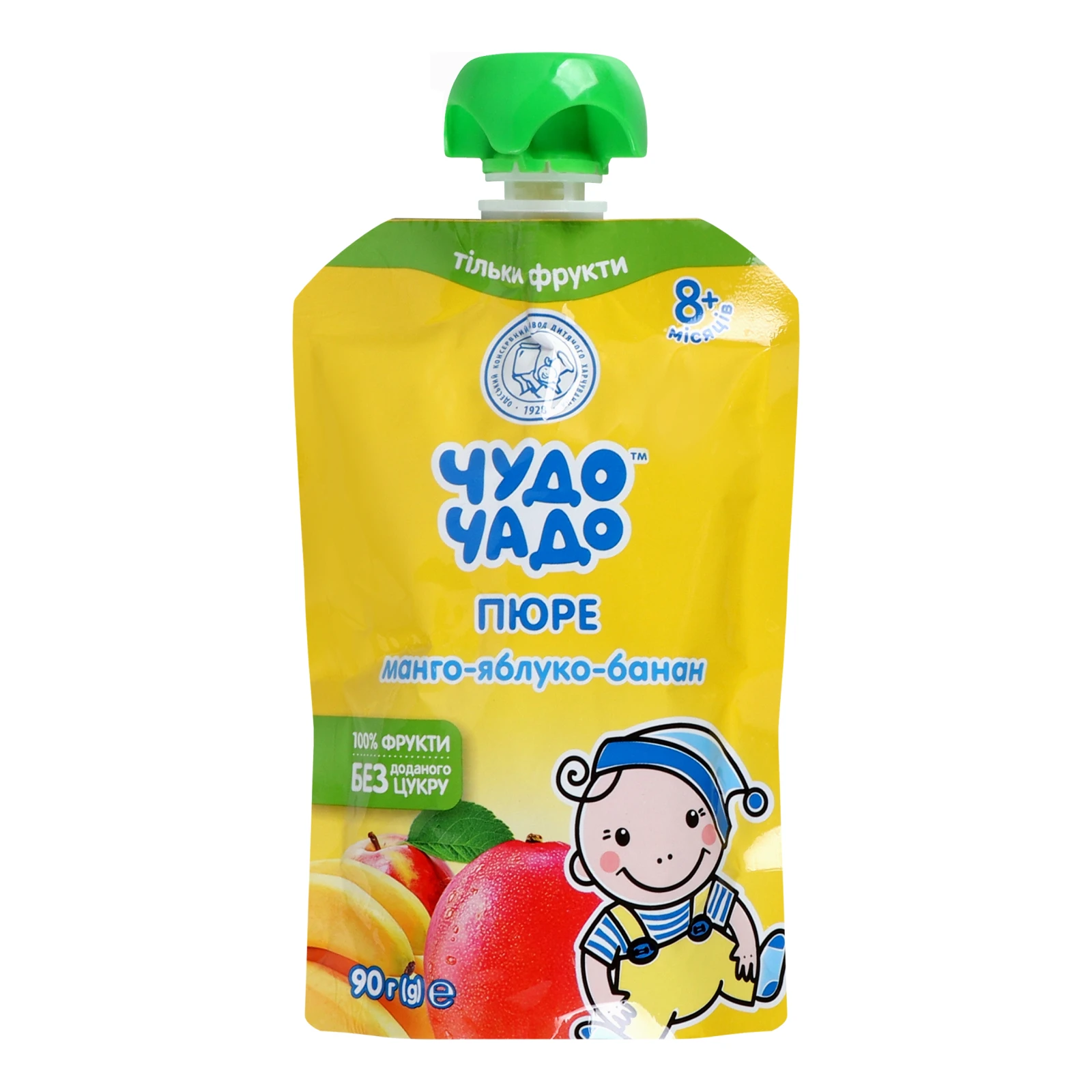 Пюре Чудо-чадо гомогенізоване стерилізоване Манго-яблуко-банан для дітей від 8-ми місяців 90г Фото №:1