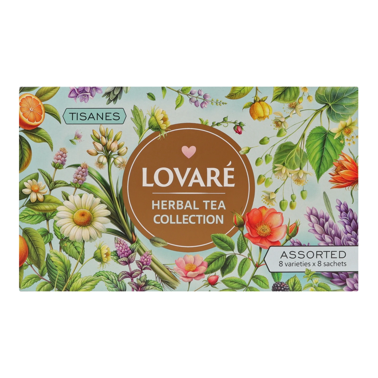 Набір чаїв Lovare Herbal tea collection трав'яних 64шт/уп Фото №:1
