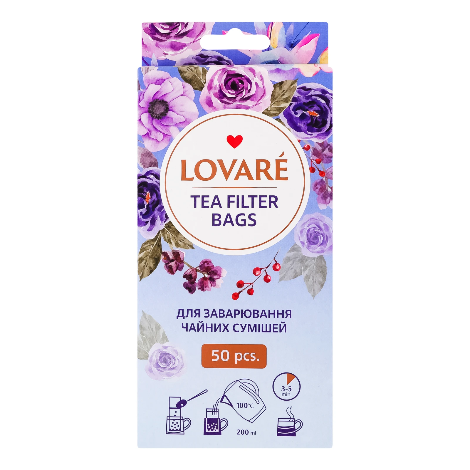 Фільтр-пакети Lovare для заварювання чаю 50шт Фото №:1