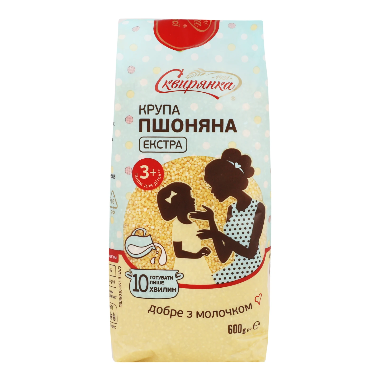 Крупа Сквирянка Екстра пшоняна 600г Фото №:1