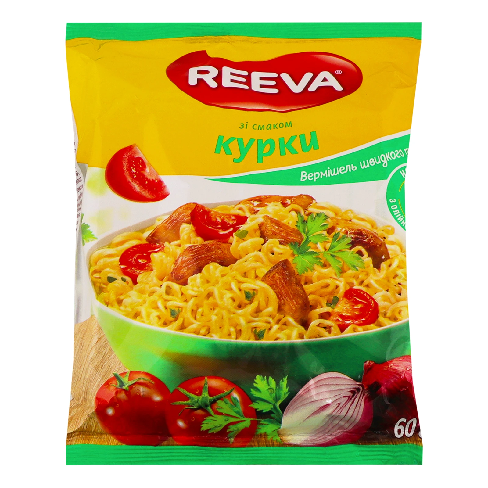 Вермішель Reeva швидкого приготування зі смаком Курки 60г Фото №:1