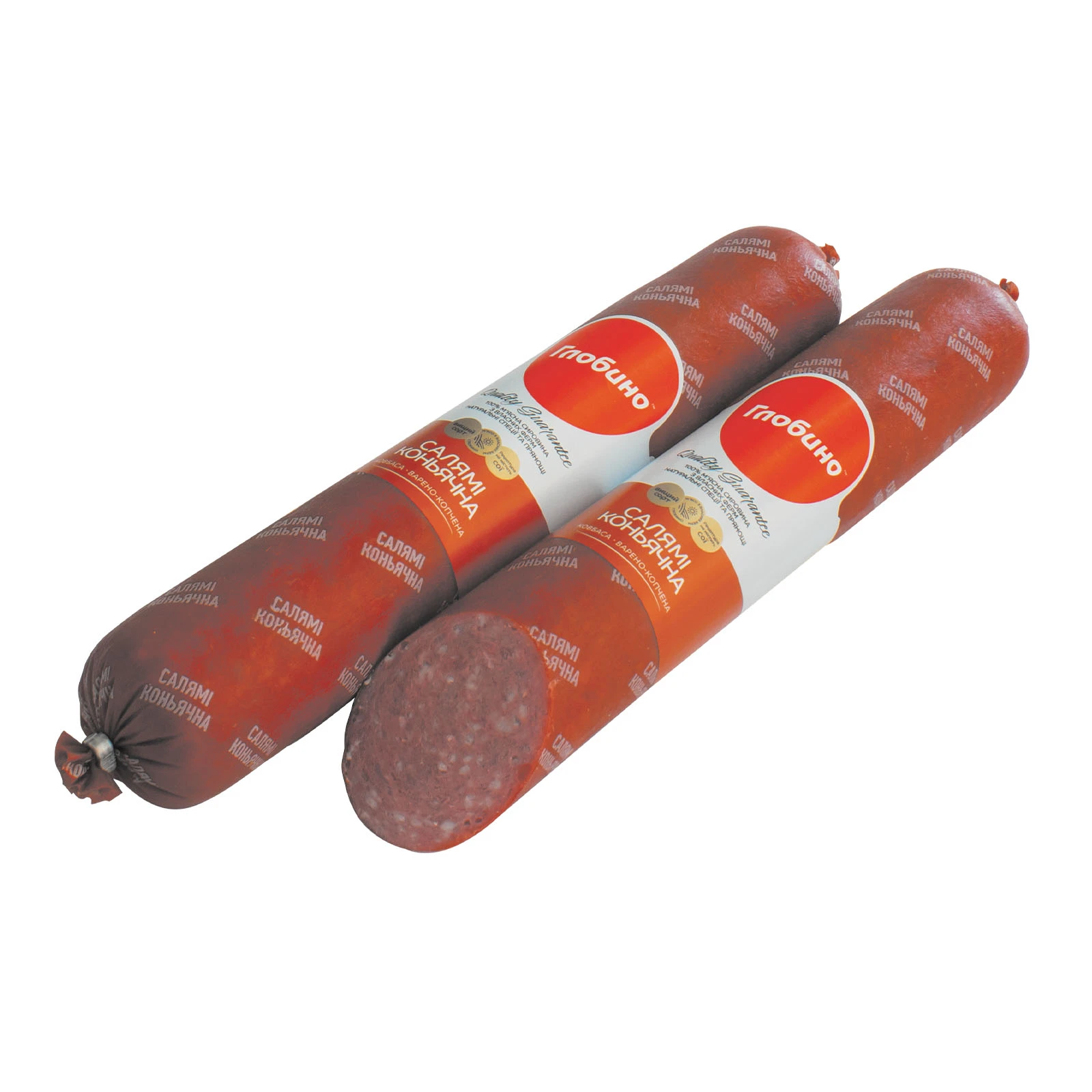 Ковбаса Глобино Салямі Коньячна варено-копчена вищий сорт Фото №:1
