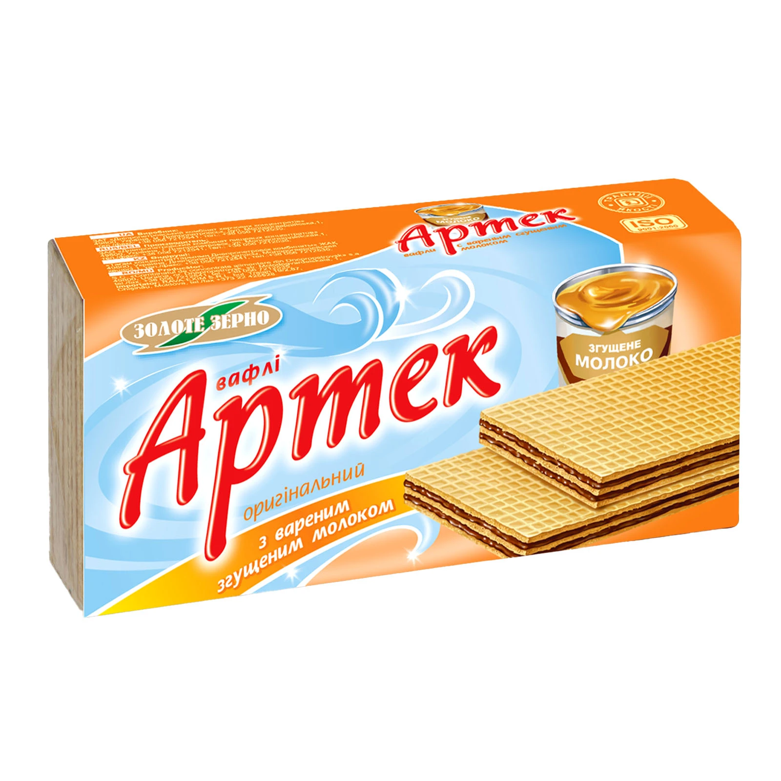 Вафлі Золоте Зерно Артек оригінальний з вареним згущеним молоком 90г Фото №:1