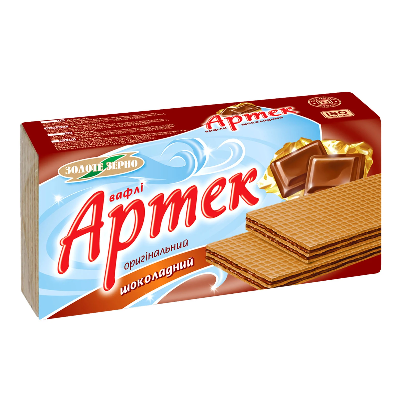 Вафлі Золоте Зерно Артек оригінальний шоколадний 90г Фото №:1