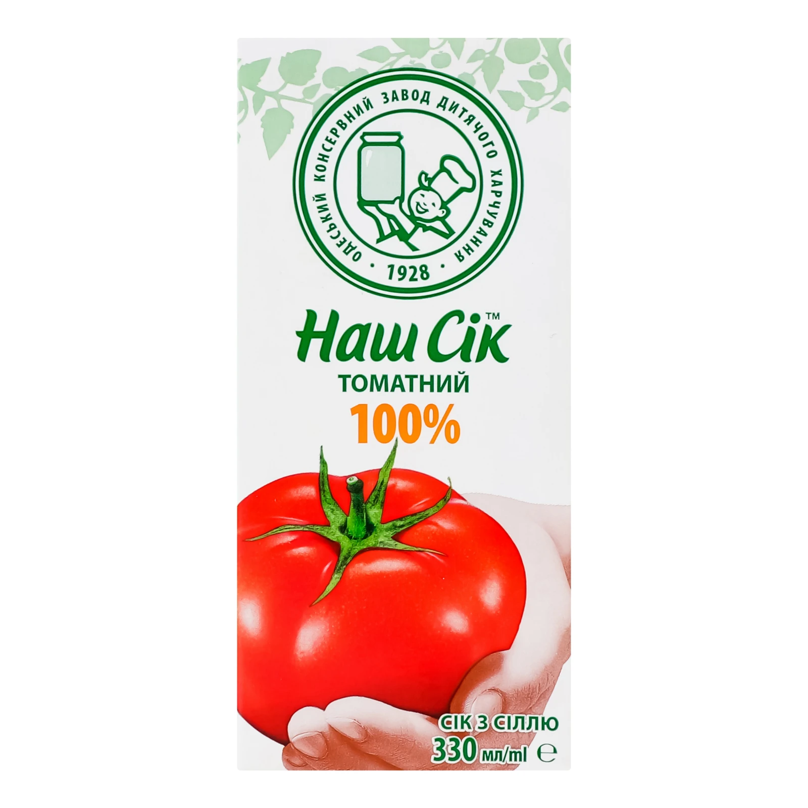 Сік Наш сік відновлений стерилізований Томатний з сіллю 330мл Фото №:1