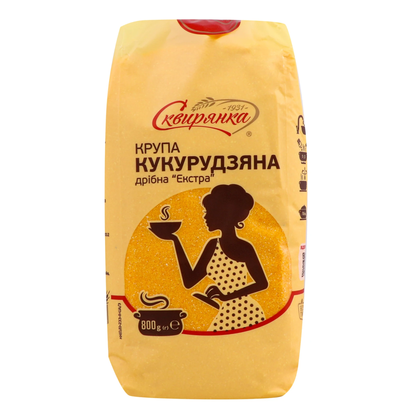 Крупа кукурудзяна Сквирянка дрібна Екстра 800г Фото №:1