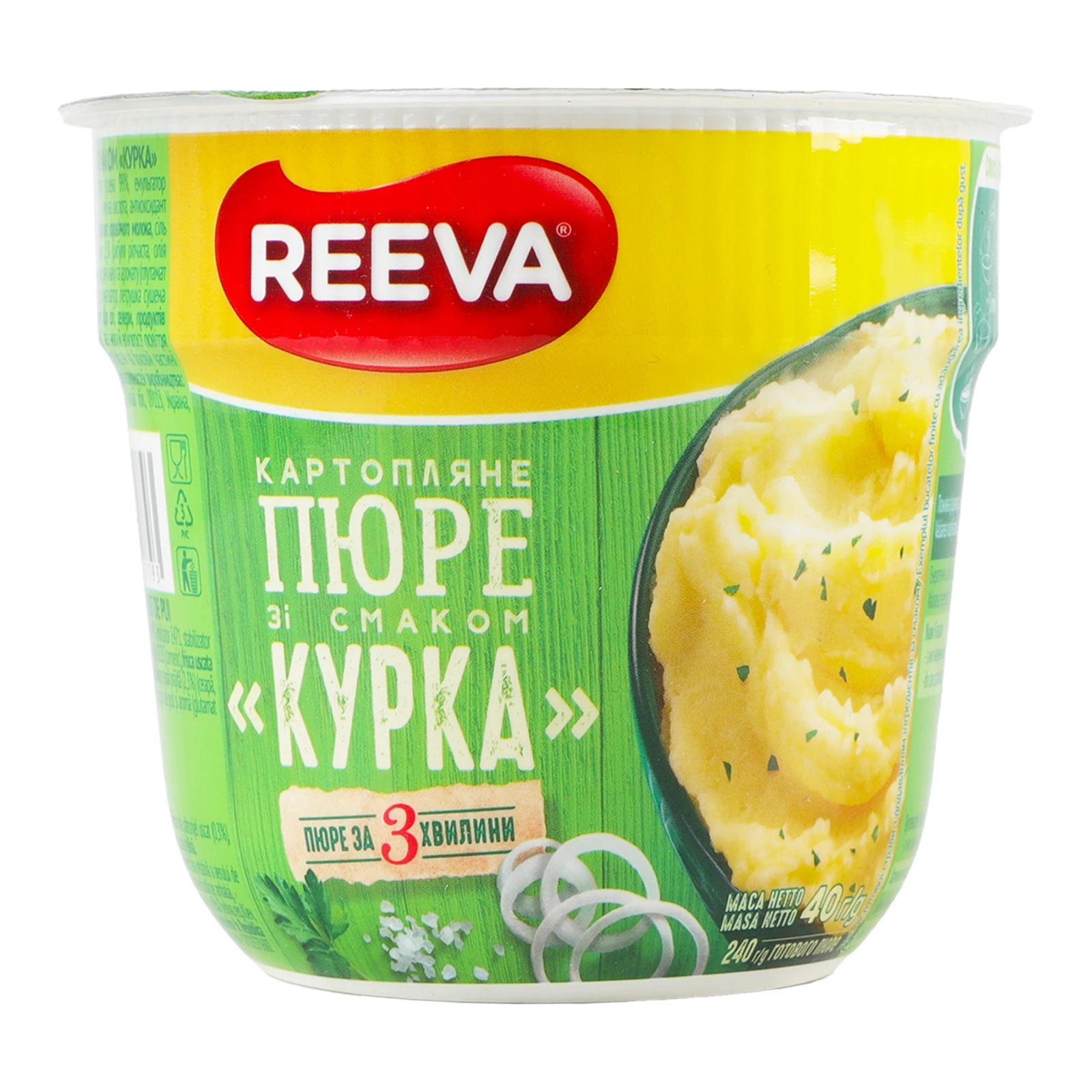 Пюре Reeva швидкого приготування картопляне зі смаком Курка 40г