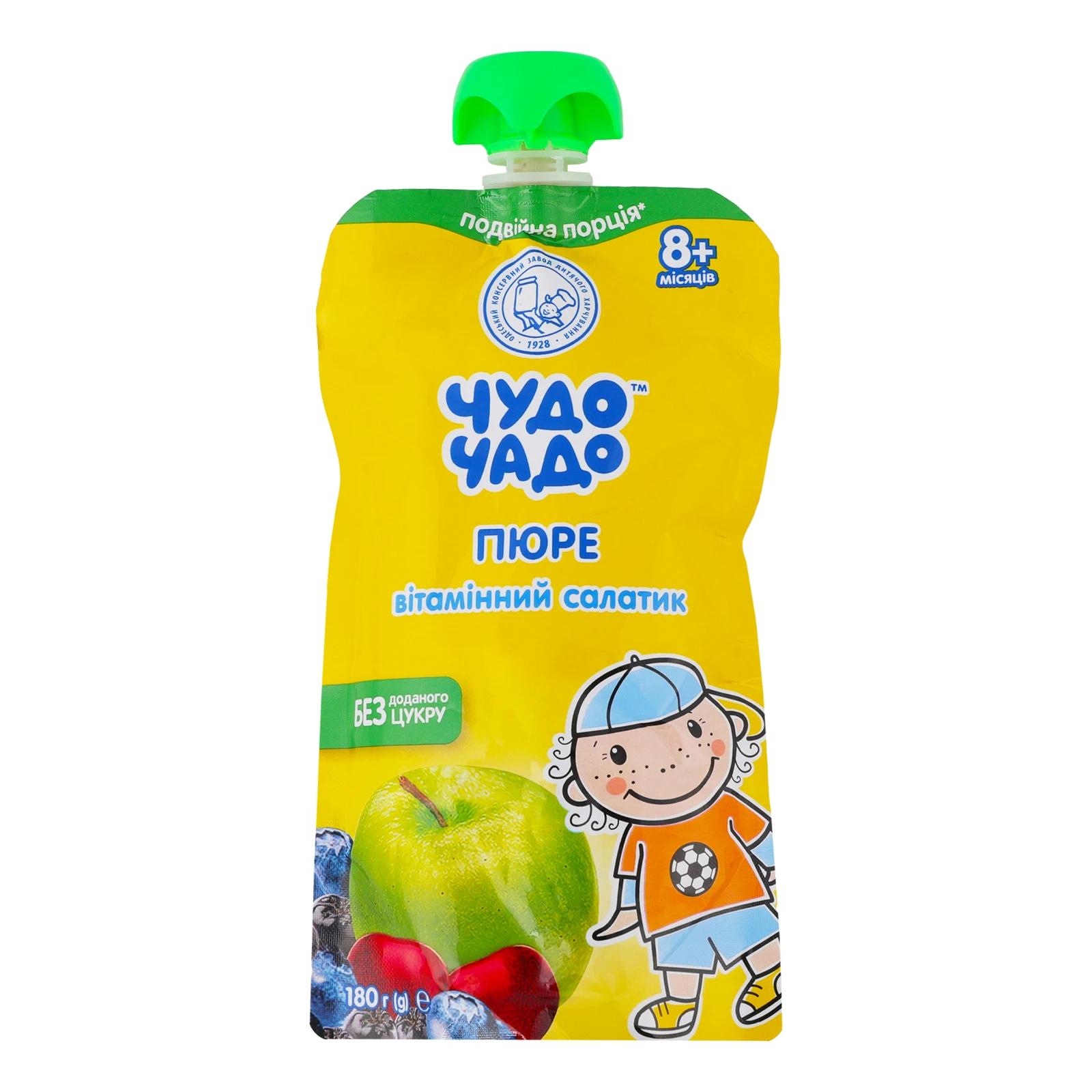 Пюре Чудо-Чадо фруктово-ягідне гомогенізоване стерилізоване Вітамінний салатик для дітей від 8-ми місяців 180г Фото №:1