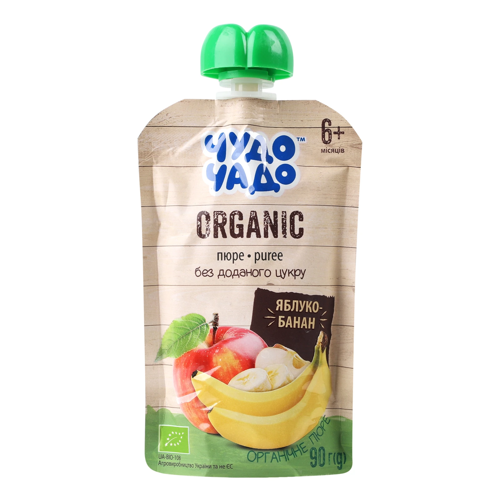 Пюре Чудо-Чадо Organic Яблуко-банан без цукру для дітей від 6-ти місяців 90г