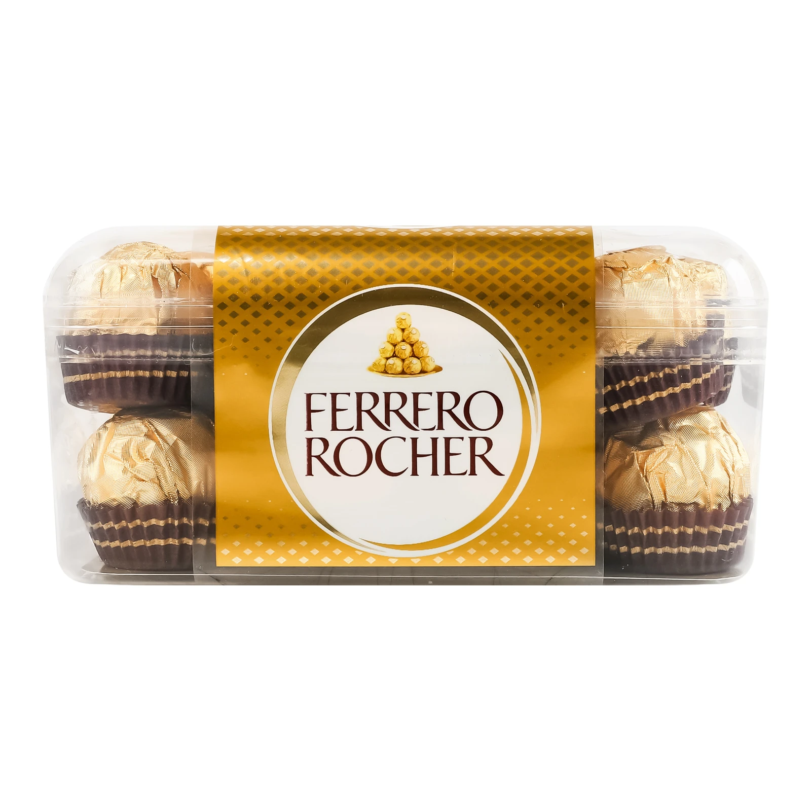 Цукерки Ferrero Rocher вафельні хрусткі покриті молочним шоколадом та подрібненими лісовими горіхами з начинкою 200г Фото №:1