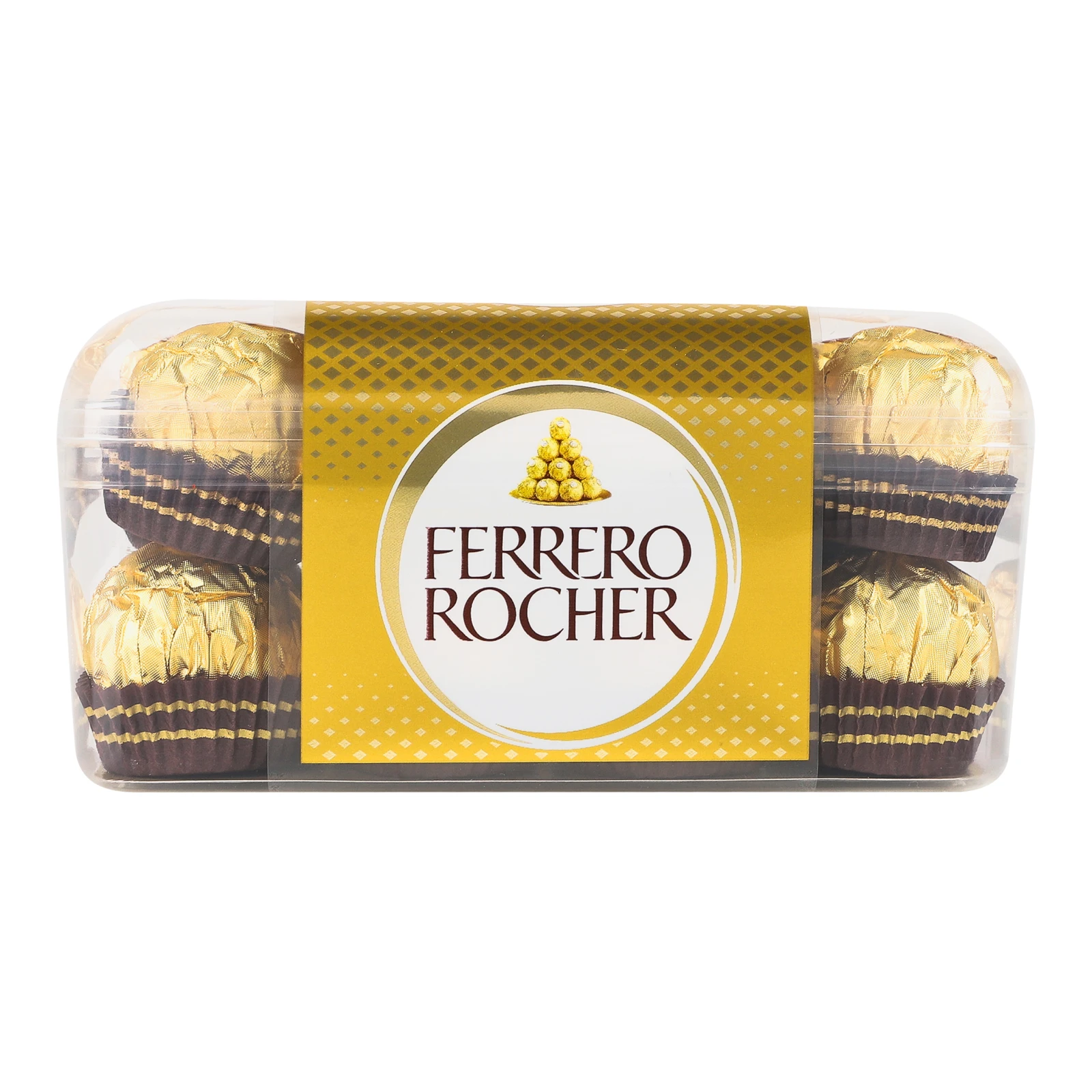 Цукерки Ferrero Rocher вафельні покриті молочним шоколадом та подрібненими лісовими горіхами з начинкою 200г Фото №:1