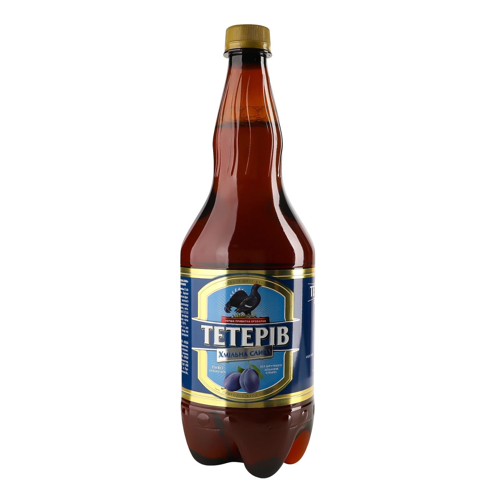Пиво Тетерів Хмільна слива спеціальне світле фільтроване пастеризоване 7% 1.2л Фото №:1