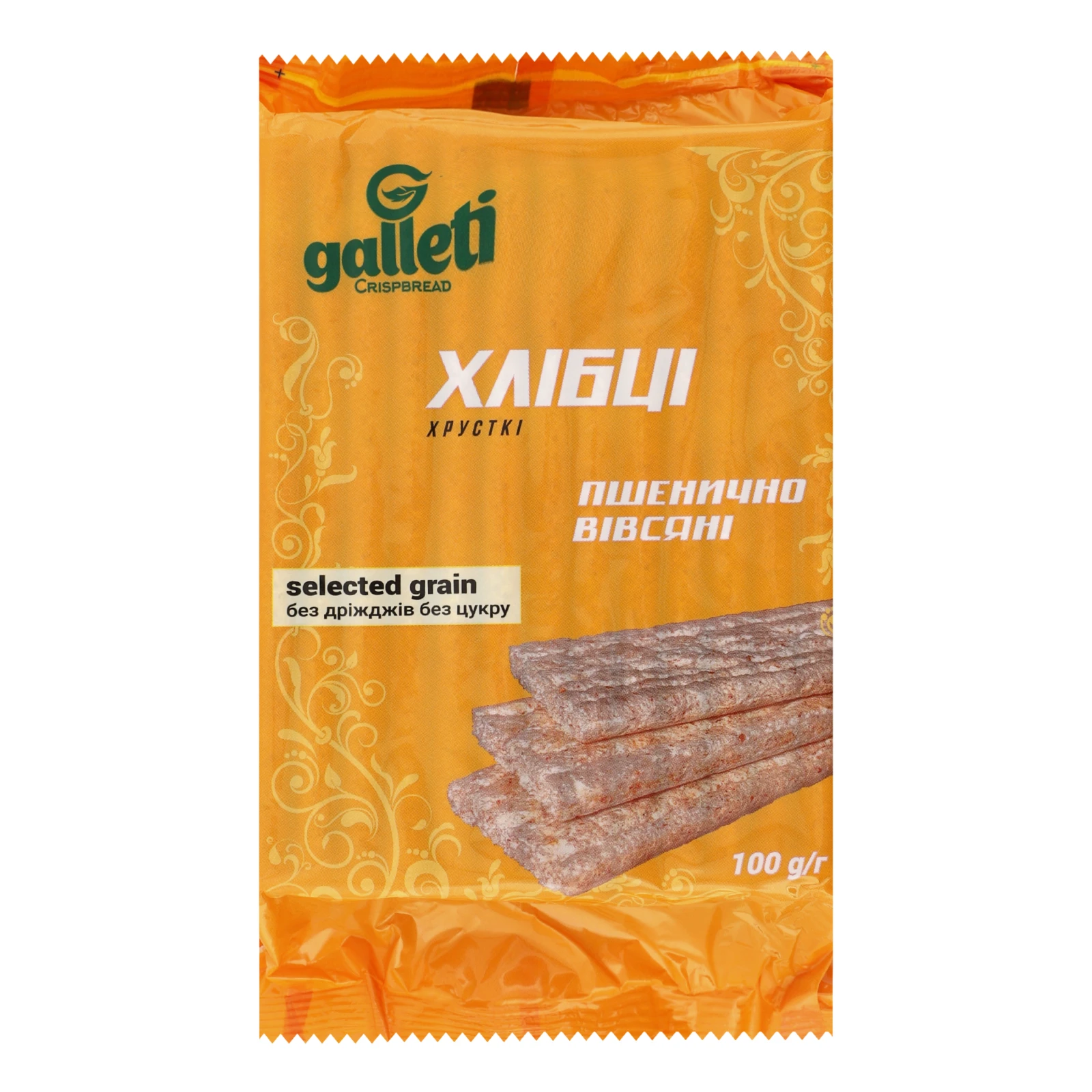 Хлібці Galleti хрусткі Пшенично-вівсяні 100г Фото №:1