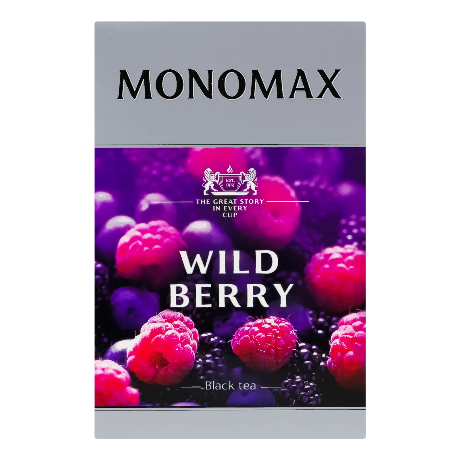 Чай Monomax Wild berry чорний байховий листовий з ягодами, квітами та ароматом лісових ягід 80г