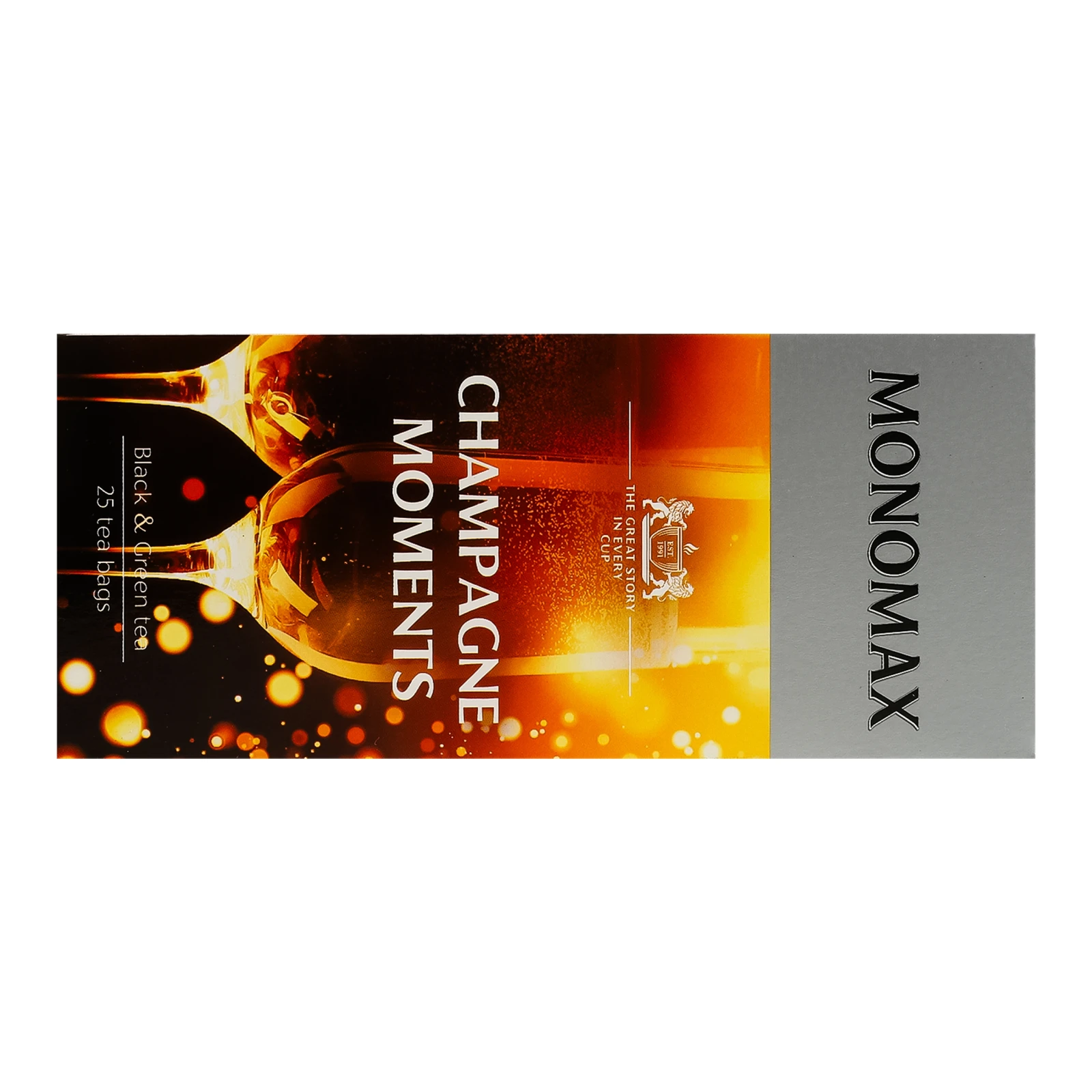 Чай Monomax Champagne moments бленд чорного та зеленого байхового дрібного 25х1.5г фото 2