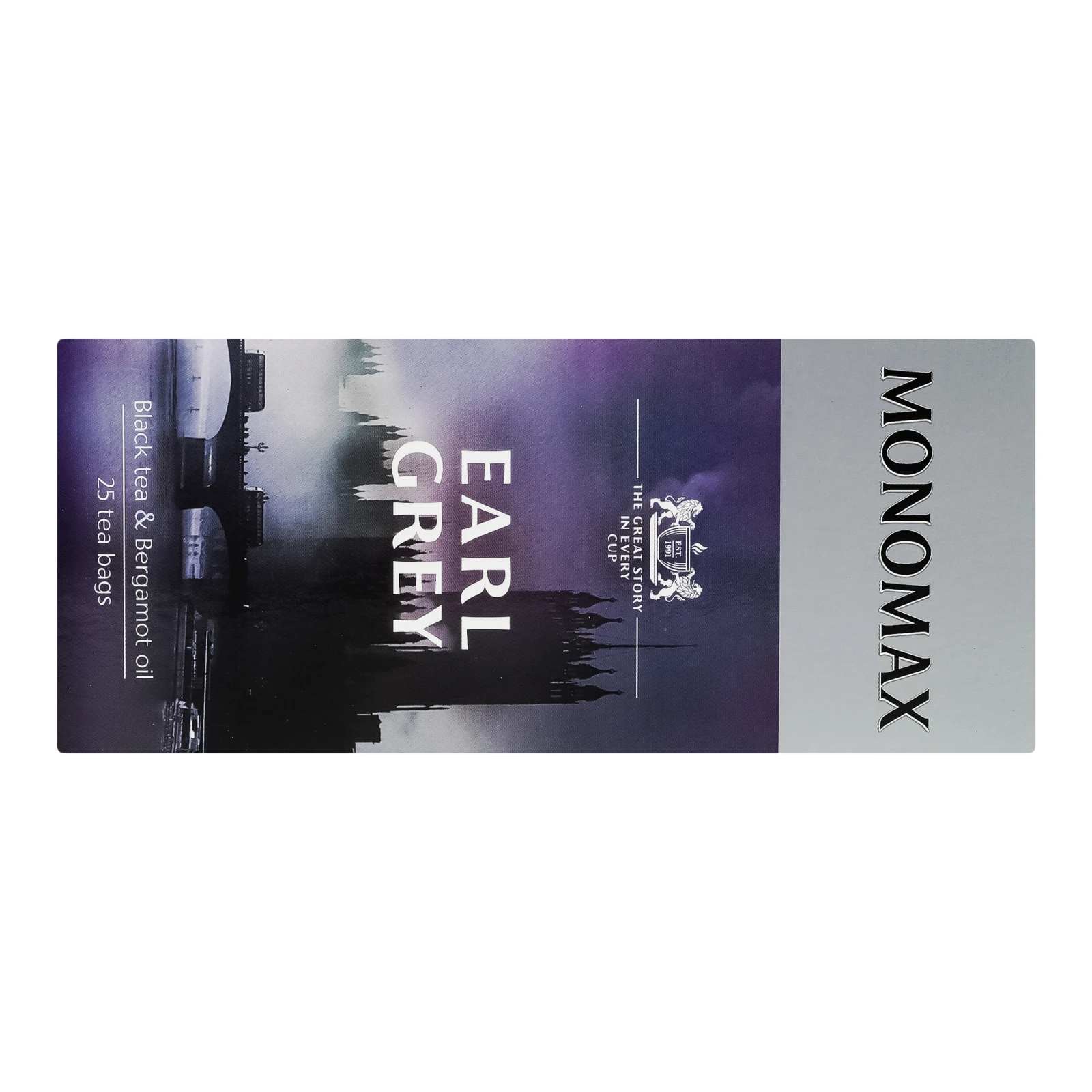 Чай Monomax Earl Grey чорний цейлонський байховий дрібний з бергамотом 25*2г Фото №:2