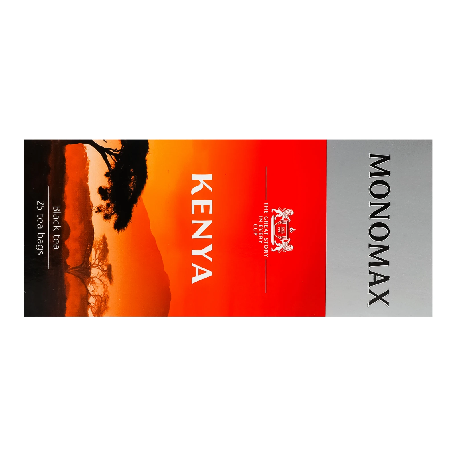 Чай Monomax Kenya чорний кенійський байховий дрібний вищий сорт 25х2г Фото №:2