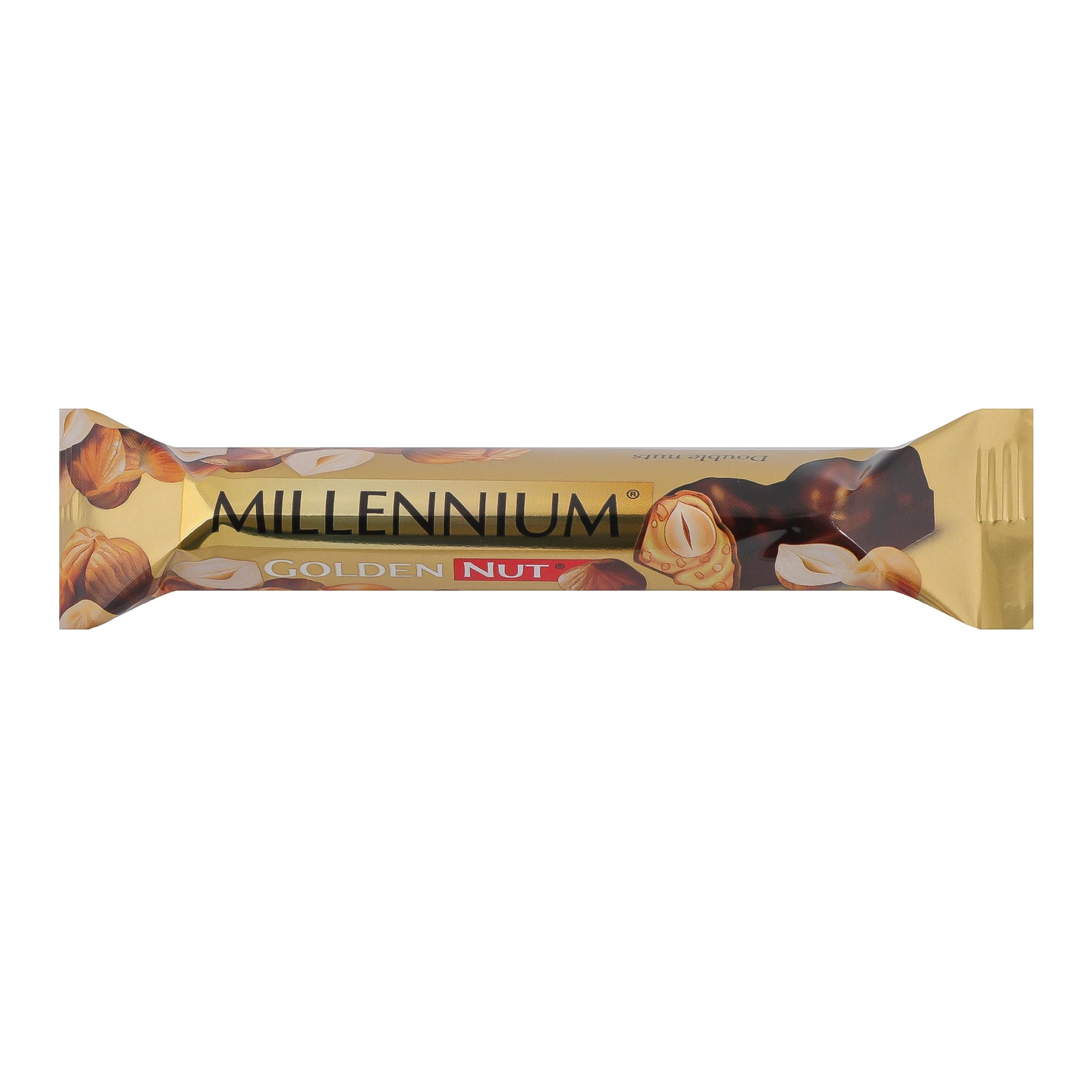Шоколад Millennium Golden Nut чорний з начинкою та цілими лісовими горіхами 40г