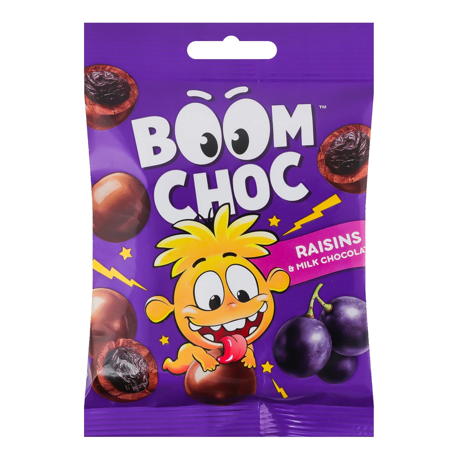 Драже Boom Choc родзинки в молочному шоколаді 90г Фото навігації №:1