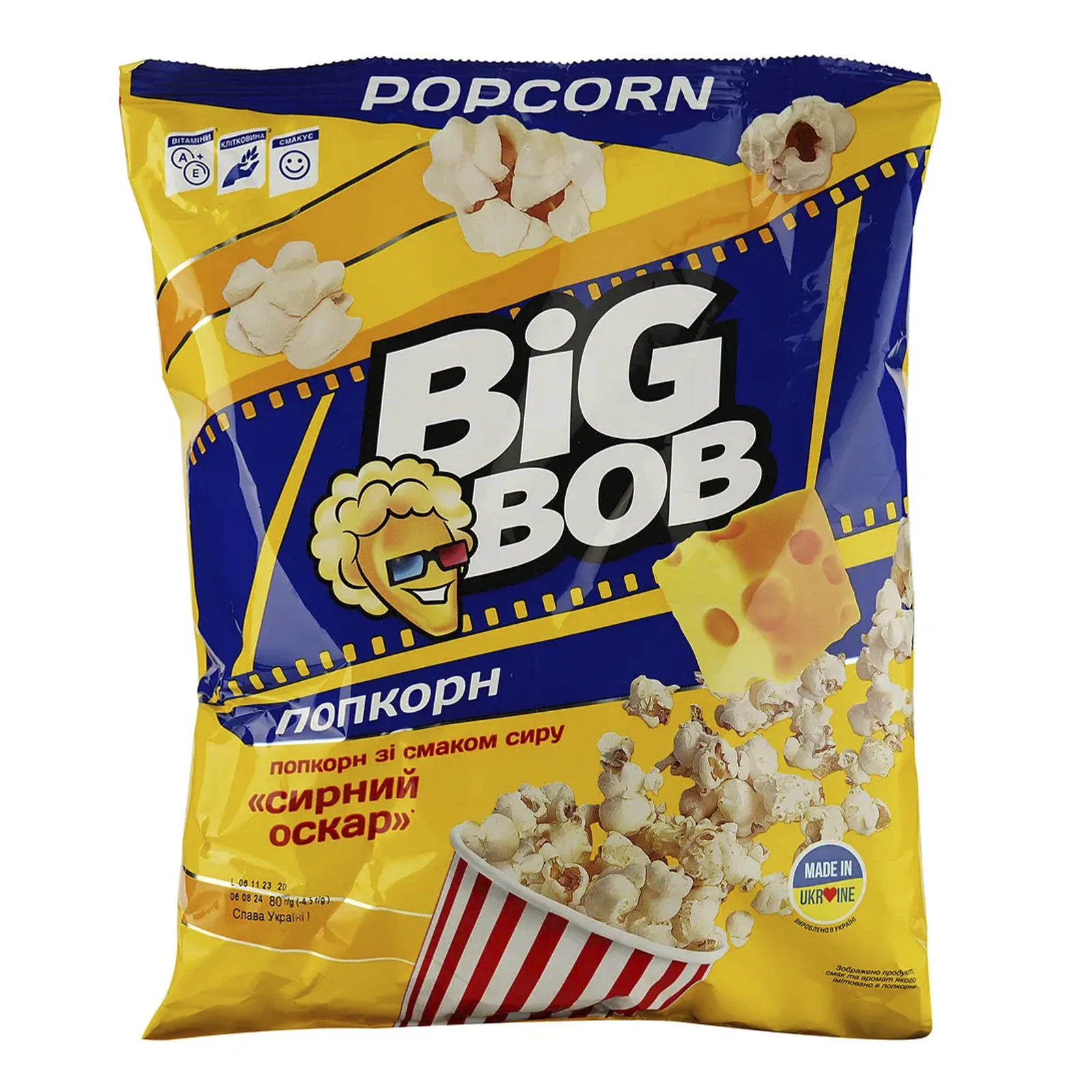 Попкорн Big Bob Сирний Оскар зі смаком сиру 90г Фото навігації №:1