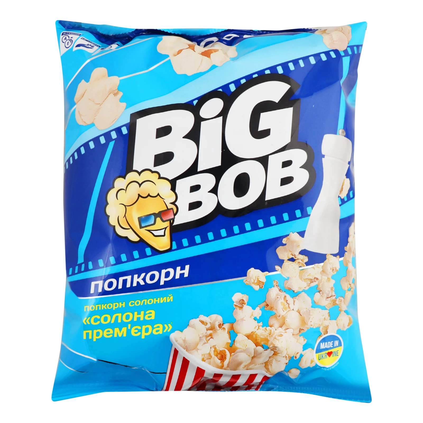Попкорн Big Bob Солона прем'єра солоний 80г Фото №:1