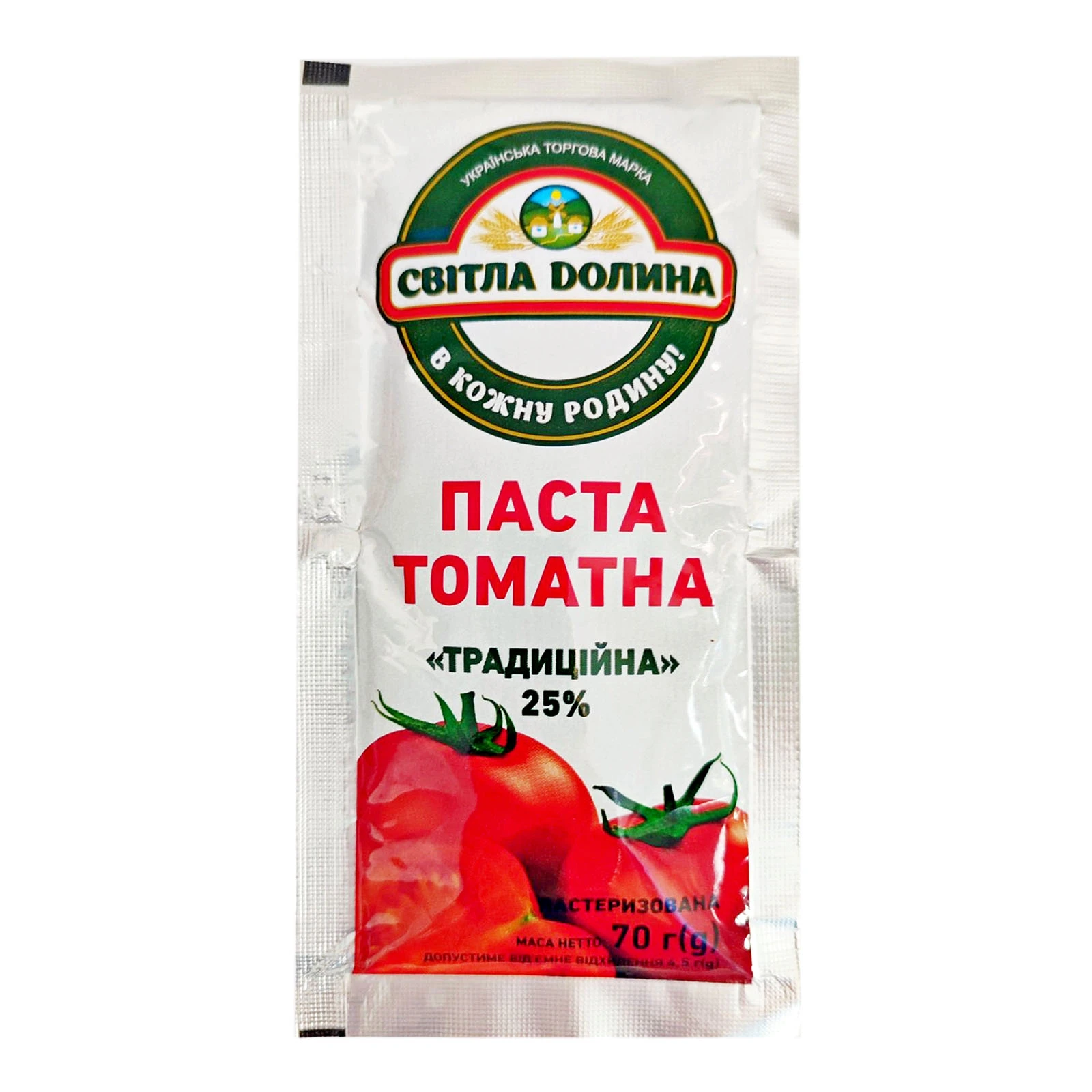 Паста томатна Світла долина традиційна 70г Фото №:1