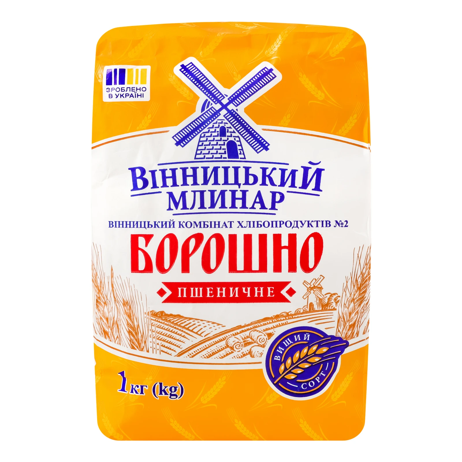 Борошно Вінницький Млинар пшеничне вищий сорт 1кг