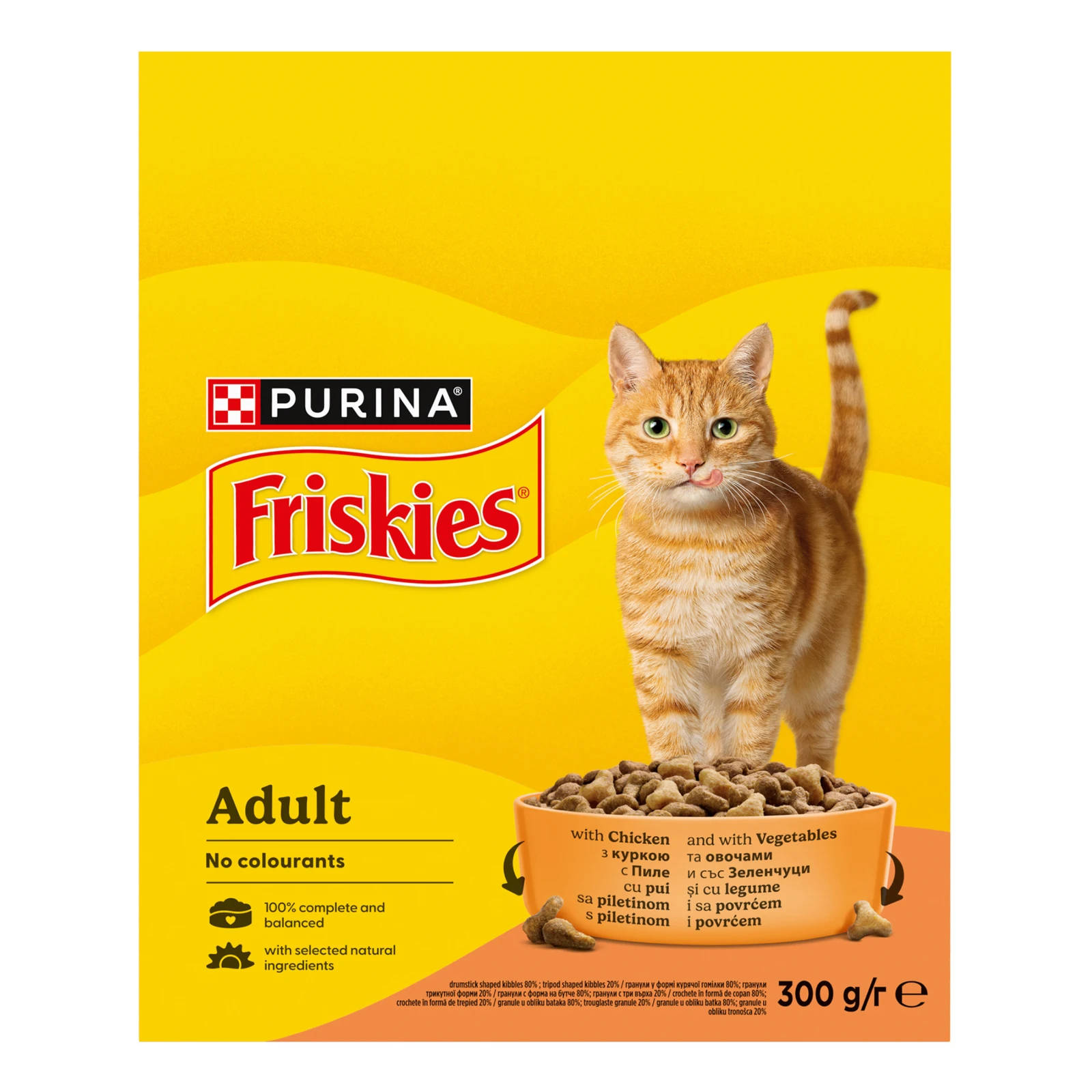 Корм для котів Friskies сухий повнораціонний для дорослих котів з куркою та овочами 300г
